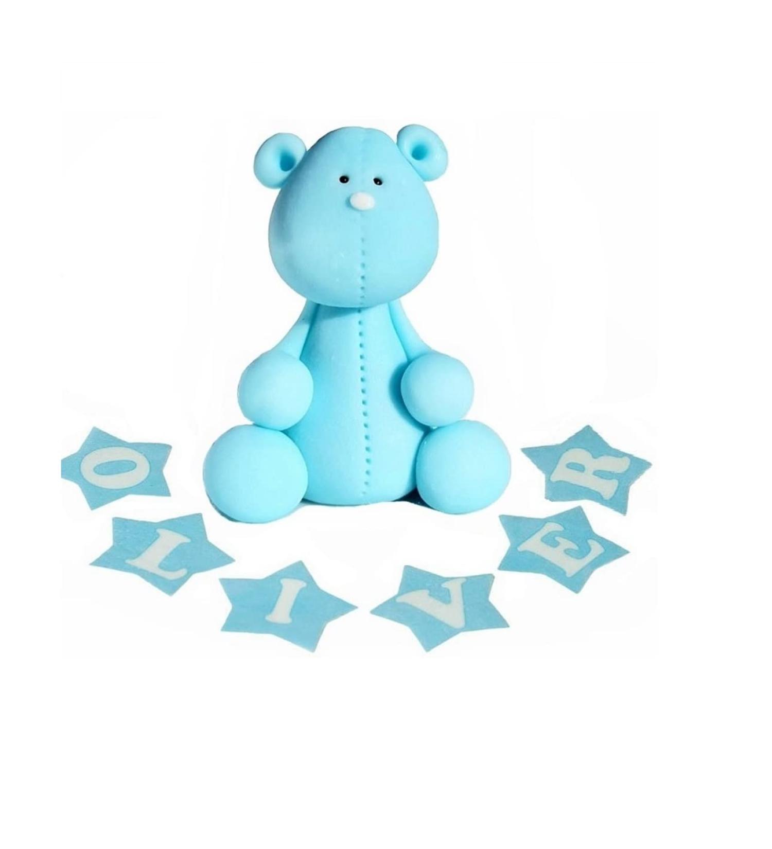 Blue Bear Cake Topper 100% EDIBLE Birthday Decoration For Boy ( Hight-6cm ) - Buy Online on GoSupps.com