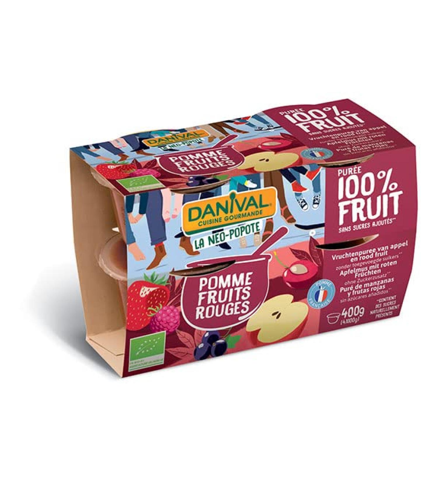 Danival - Red apple-fruit puree ORGANIC 4 x 100g - unit - Buy Online on GoSupps.com