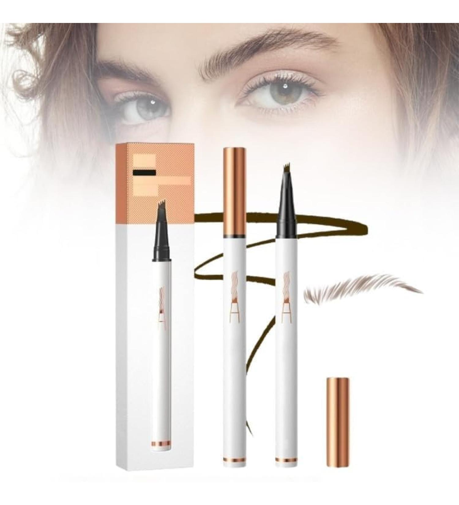 Eyebrow Pencil with 4 Fork Tip 3D Microblading - Magic Eyebrow Pencil Natural Makeup Fine Stroke Magic Eyebrow Pencil Long-Lasting Waterproof Eyebrow Pencil Stay on All Day (Light Brown) - Buy Online on GoSupps.com