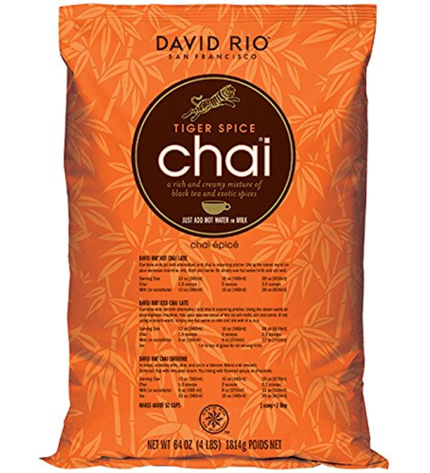 David Rio Tiger Spice Chai 1.8 kg Food Service Bag - 4 Pound Pack - Buy Online on GoSupps.com