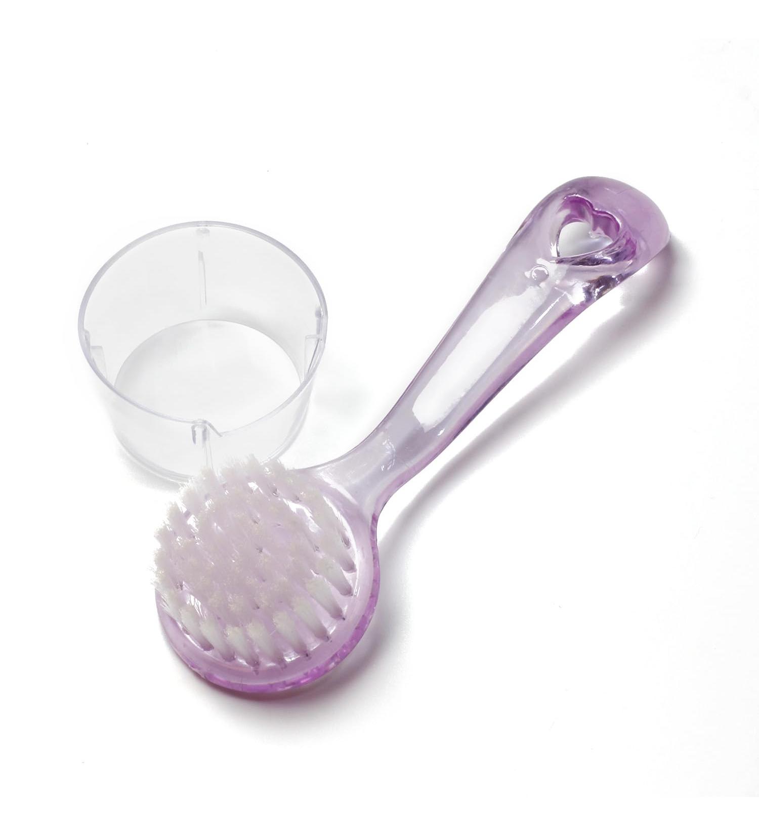 Long Handle Facial Cleansing Brush - Deep Clean Pores Scrub & Clean for Radiant Skin - Purple - Buy Online on GoSupps.com