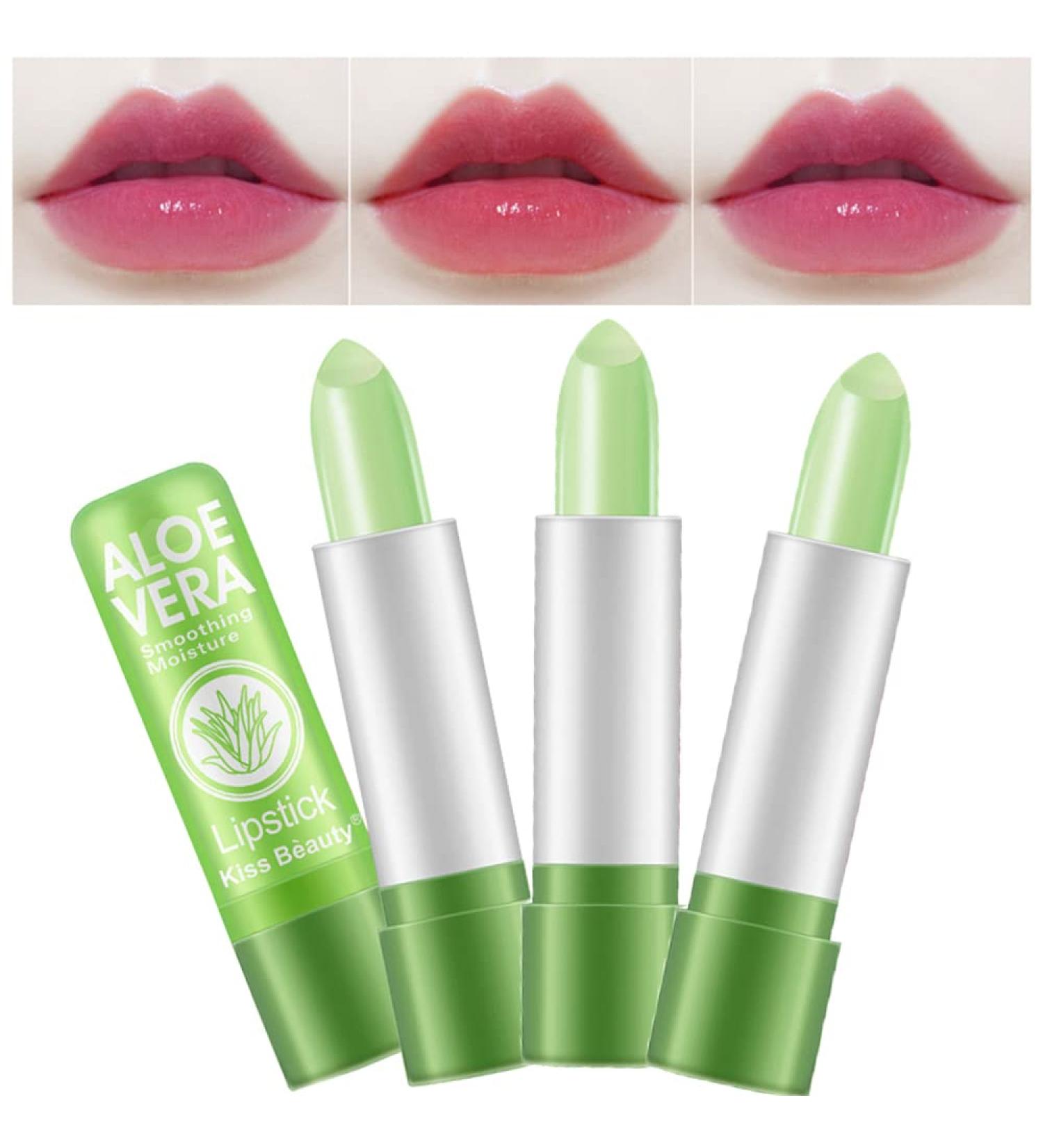 Magic Color Changing Aloe Vera Moisturizing Lipstick Set BEEXY Temperature Change Long Lasting Lip Balm - Buy Online on GoSupps.com