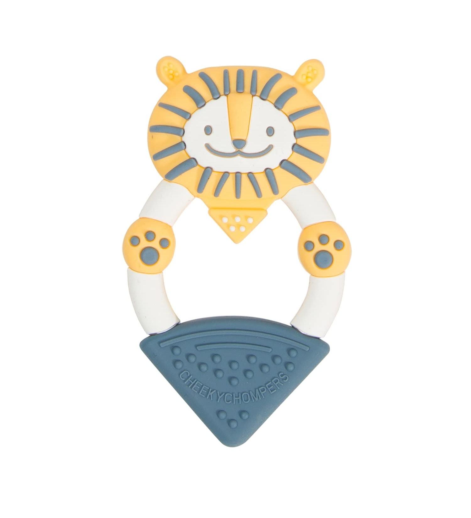 Cheeky Chompers Bertie the Lion Tooth Aid - Soft Silicone Bite Rings with Gel Applicator | BPA & Phthalate-Free Teething Solution - Buy Online on GoSupps.com