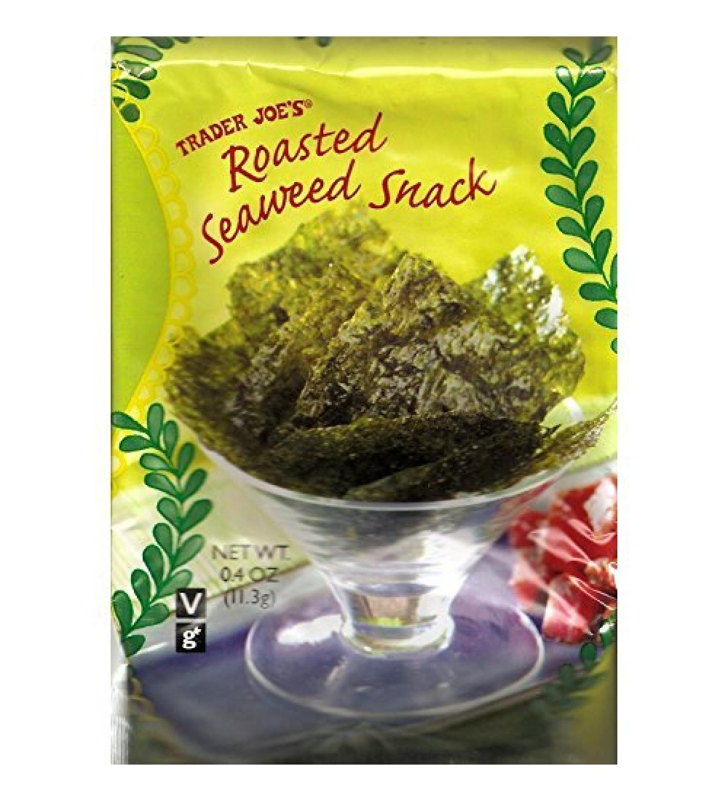 Trader Joe's Roasted Seaweed Snack, Net Wt. 0.4 oz(11.3g)per pack (Pack of 6)