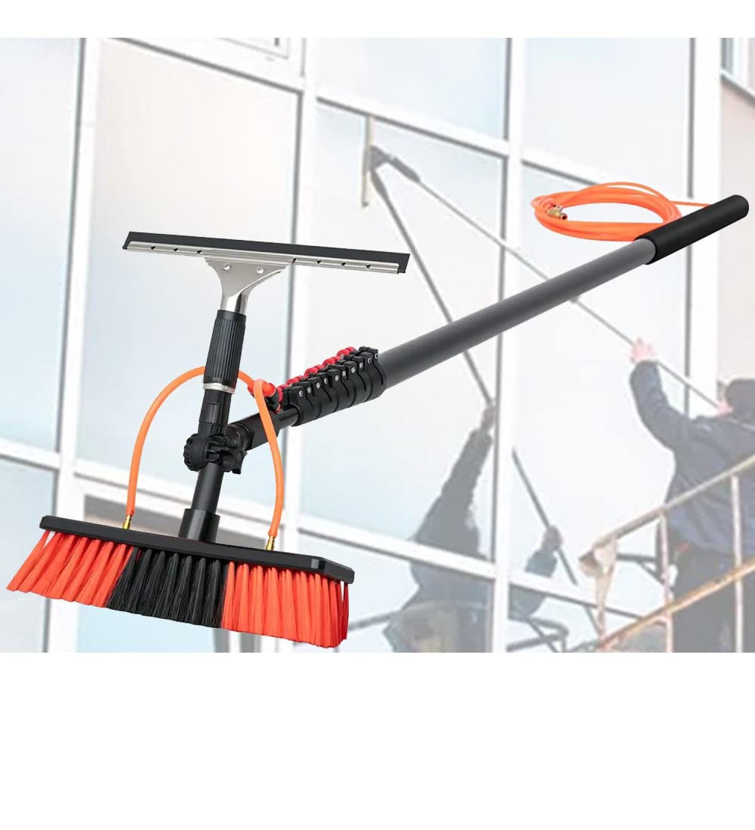 Window Squeegee Cleaner Bright Tool with Water Spray Household Cleaner Kit Bathroom Car and Cottage Windows with Scraper Rotatable Brush Head 9M(30FT) - Buy Online on GoSupps.com