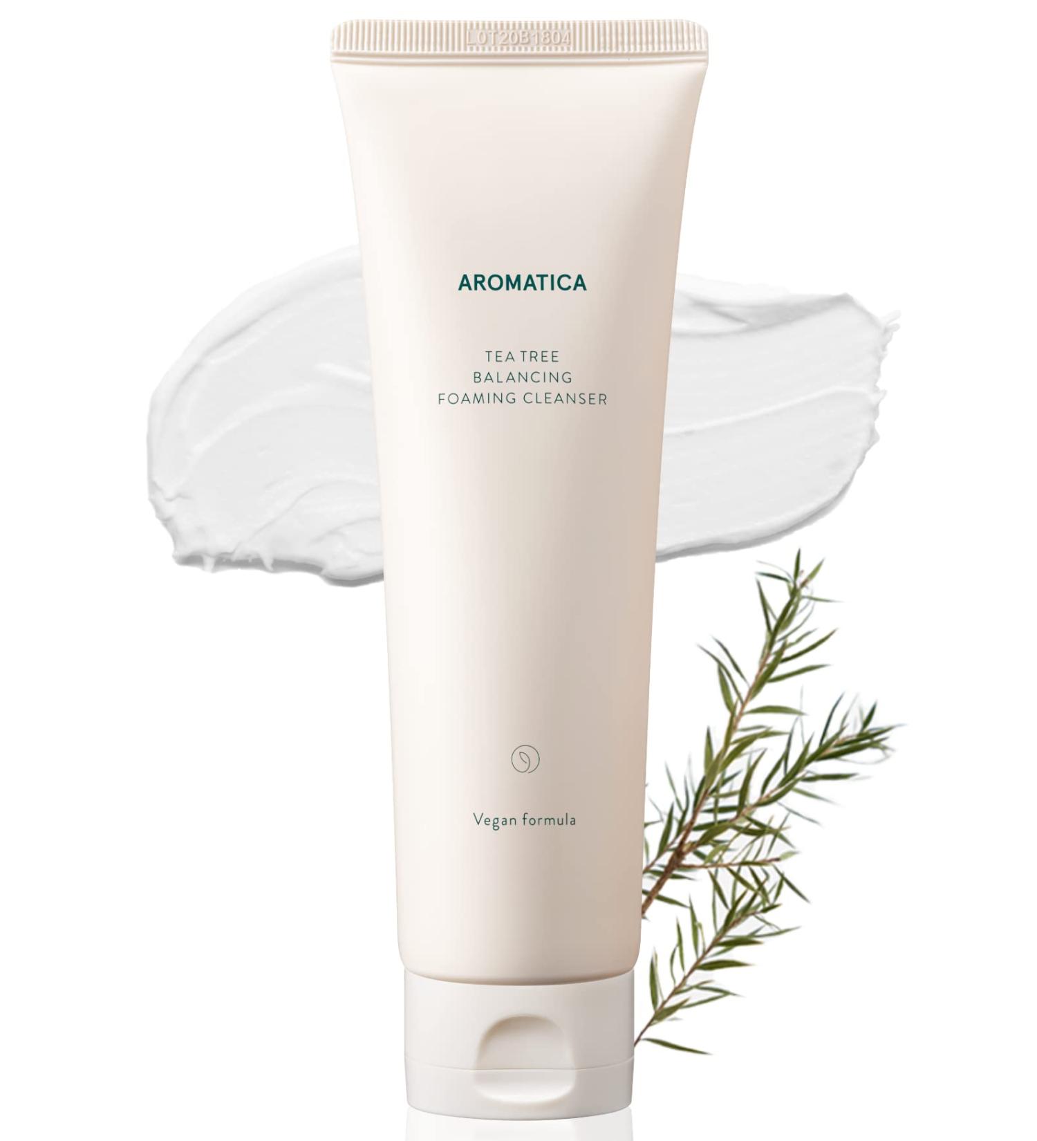 AROMATICA Tea Tree Balancing Foaming Cleanser 6.35oz | Vegan | EWG Verified - Buy Online on GoSupps.com