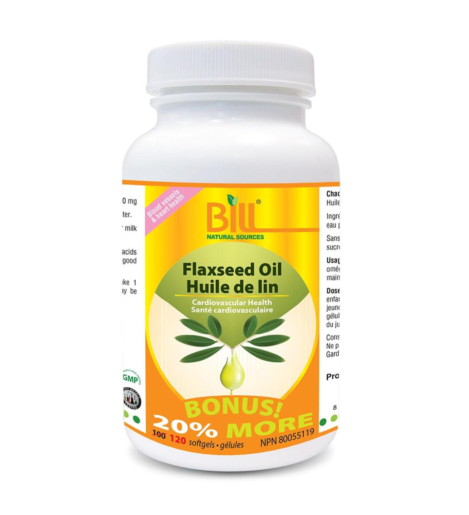 Bill Natural Sources Flaxseed Oil 1000mg 120 Softgels - Buy Online on GoSupps.com