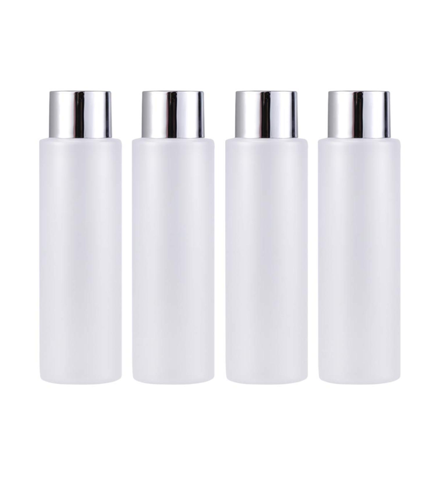 Minkissy Set of 4 Refillable Empty Plastic Bottle Pet Cosmetics Bottle Glass Pot Lotion Shower Gel Shampoo Storage Container with Closure for Home Travel 200 ml - Buy Online on GoSupps.com