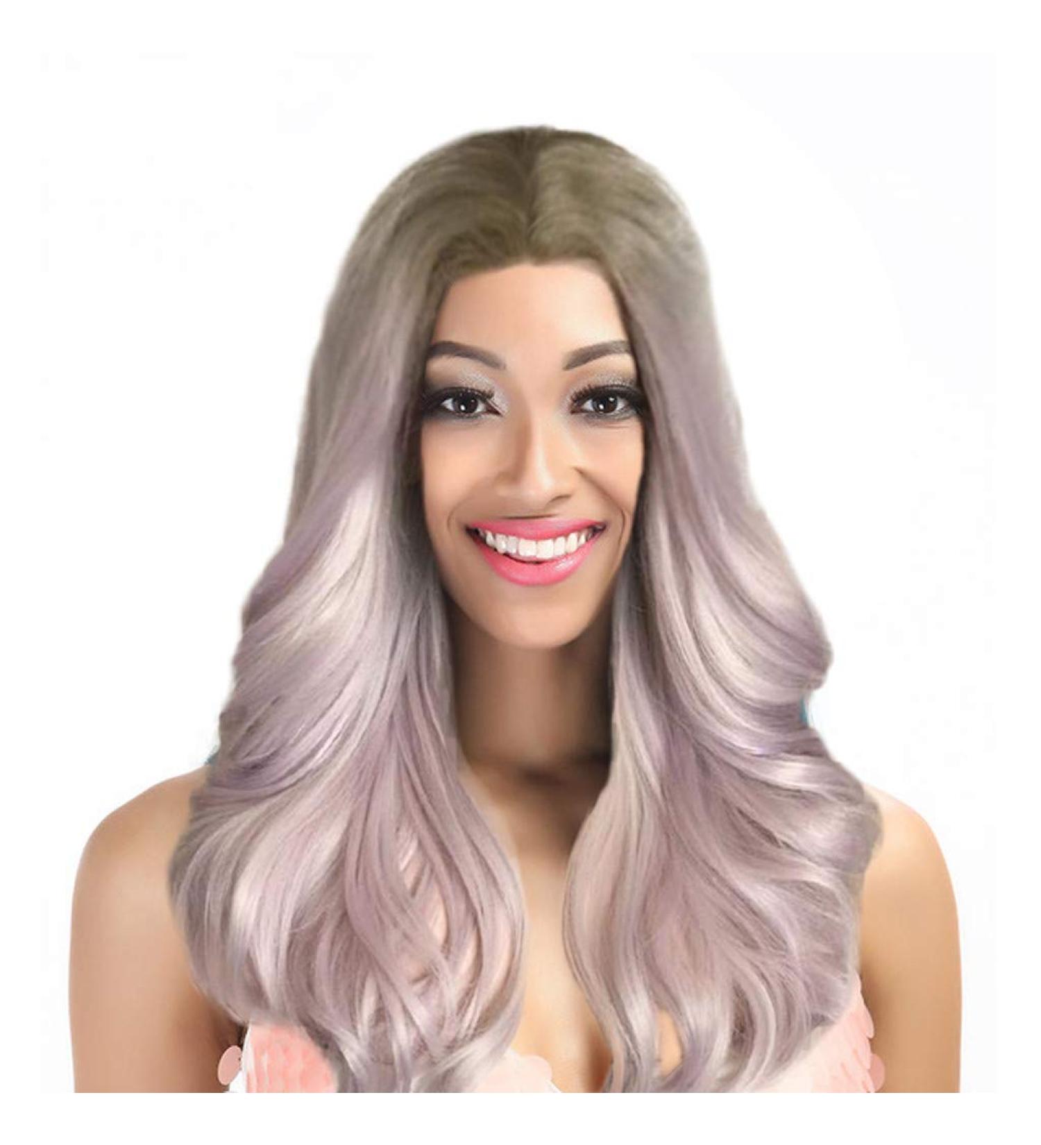 Shop Long Pink Wavy Synthetic Wig for Women - Perfect for 50s 60s 70s 80s Cosplay & Fashion - Buy Online on GoSupps.com