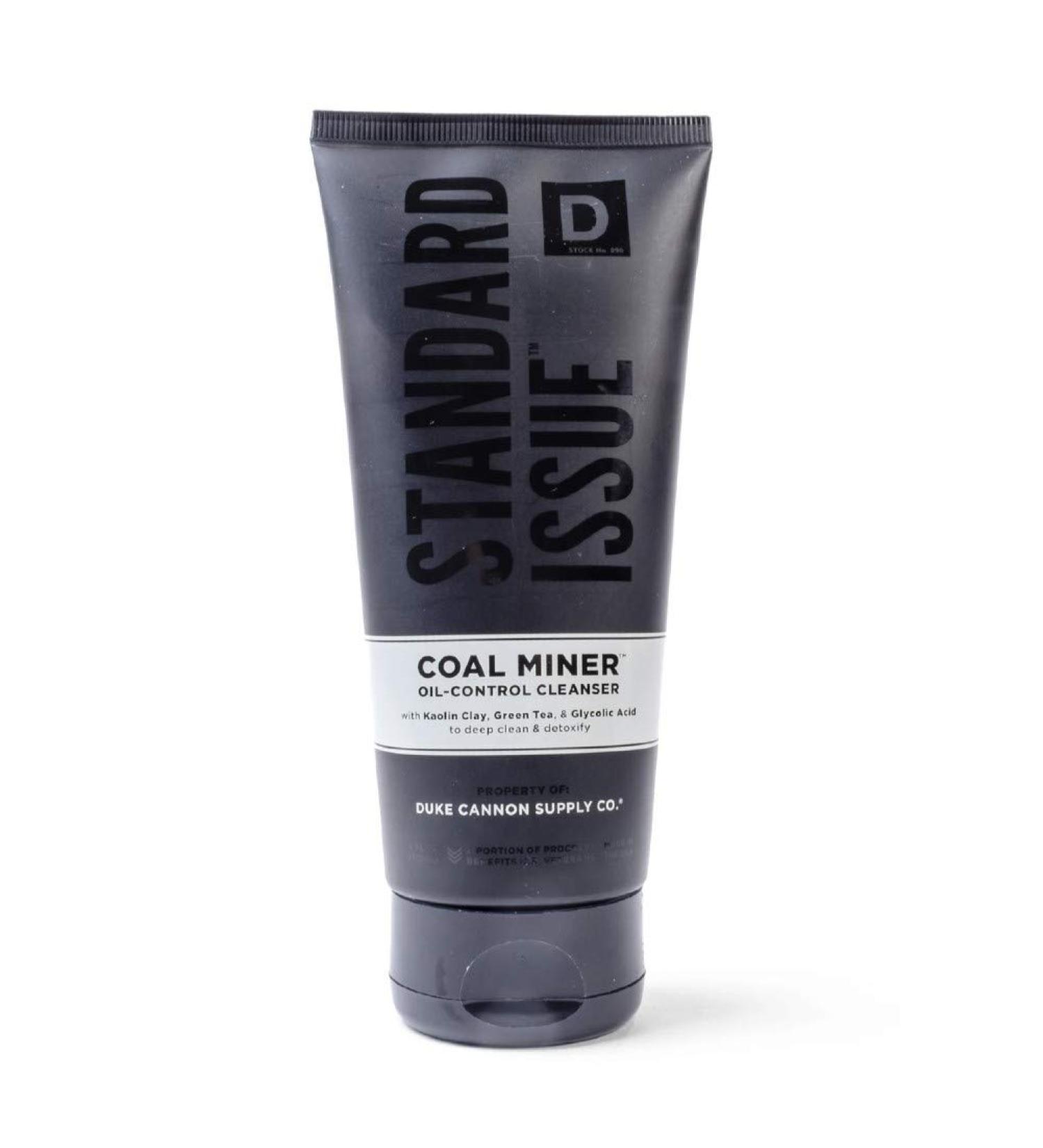 Duke Cannon Coal Miner Oil-Control Cleanser for Men - 6 fl oz with Kaolin Clay, Green Tea & Glycolic Acid - Buy Online on GoSupps.com