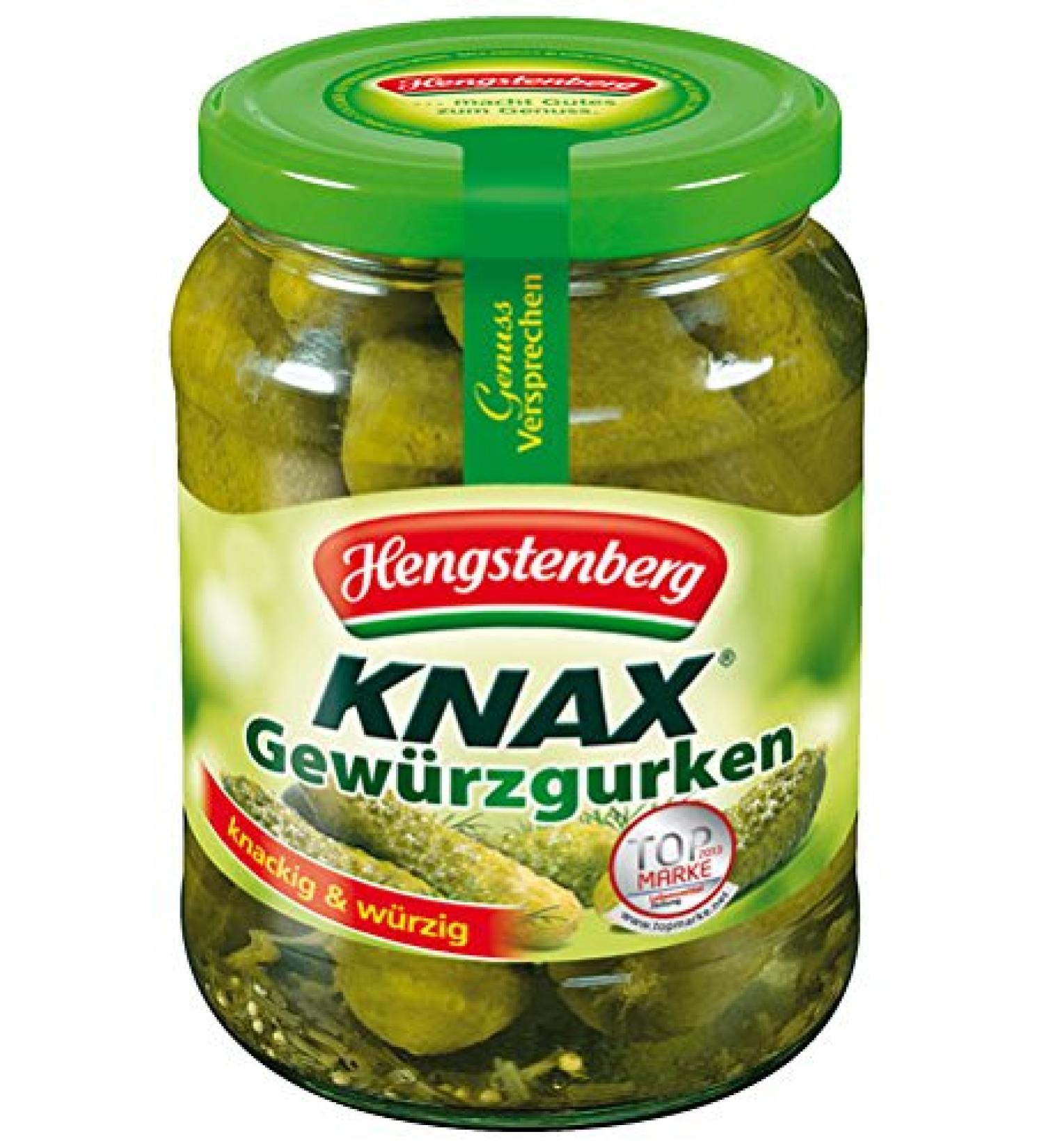 Hengstenberg Knax gherkins crunchy & spicy - 670gr - 4x