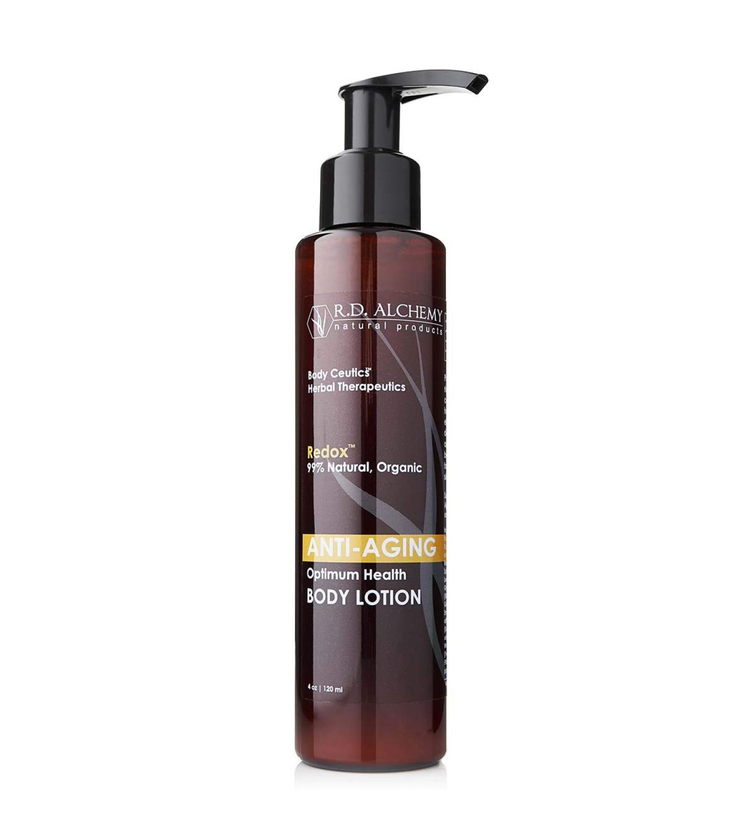 Buy RD Alchemy 99% Natural Organic Anti-Aging Body Lotion - Treat Sun Spots Age Spots & Crepey Skin | Antioxidants to Smooth Fine Lines - Buy Online on GoSupps.com