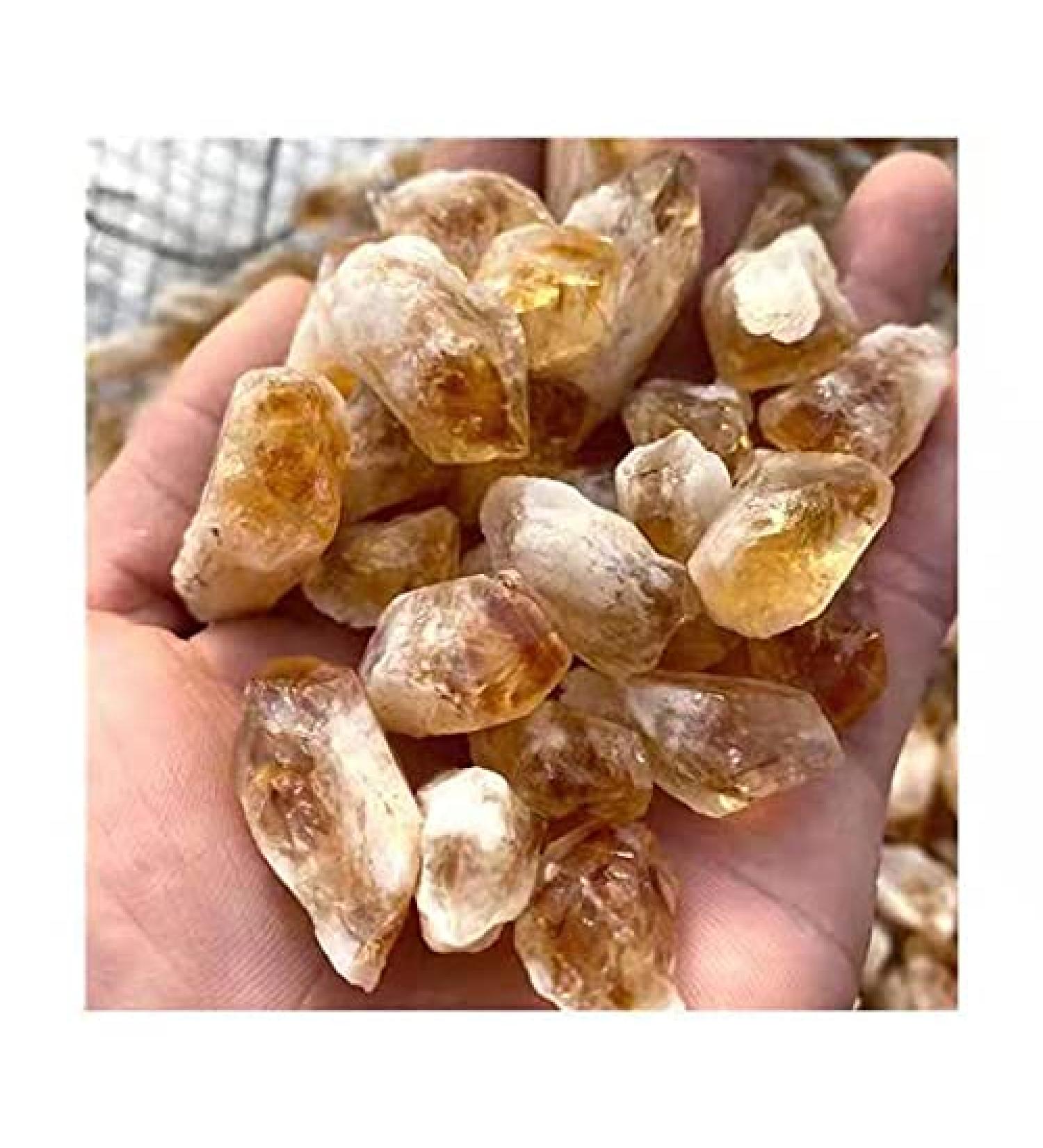 Natural Yellow Citrine raw Points Crystal Rough Minerals for Crystals Stones 200g Full of Texture - Buy Online on GoSupps.com