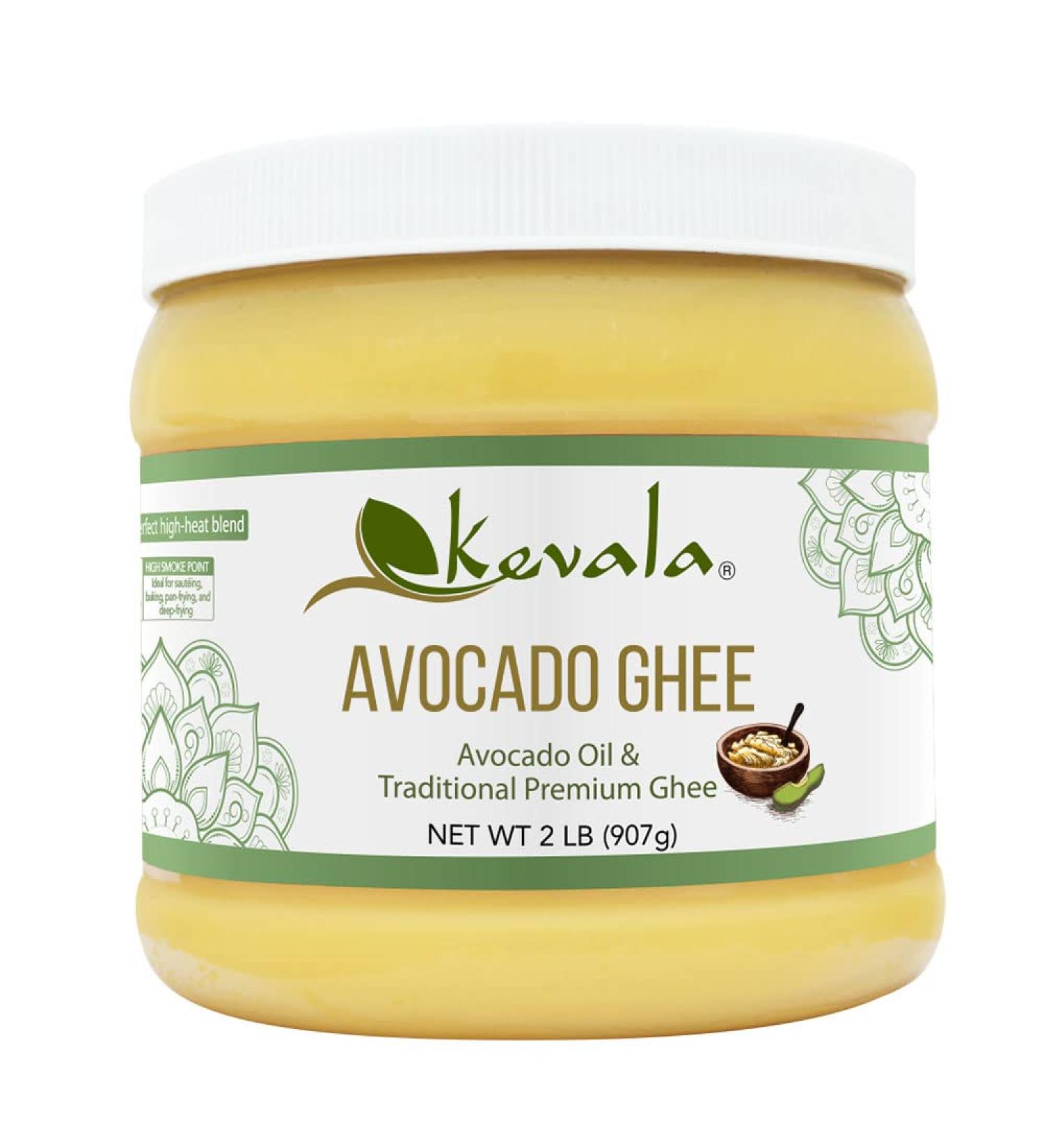 Kevala Avocado Ghee 32 Oz - High-Heat Blend of Avocado Oil and Premium Ghee - Keto, Paleo, Casein Free - 2 lb Bottle - Buy Online on GoSupps.com