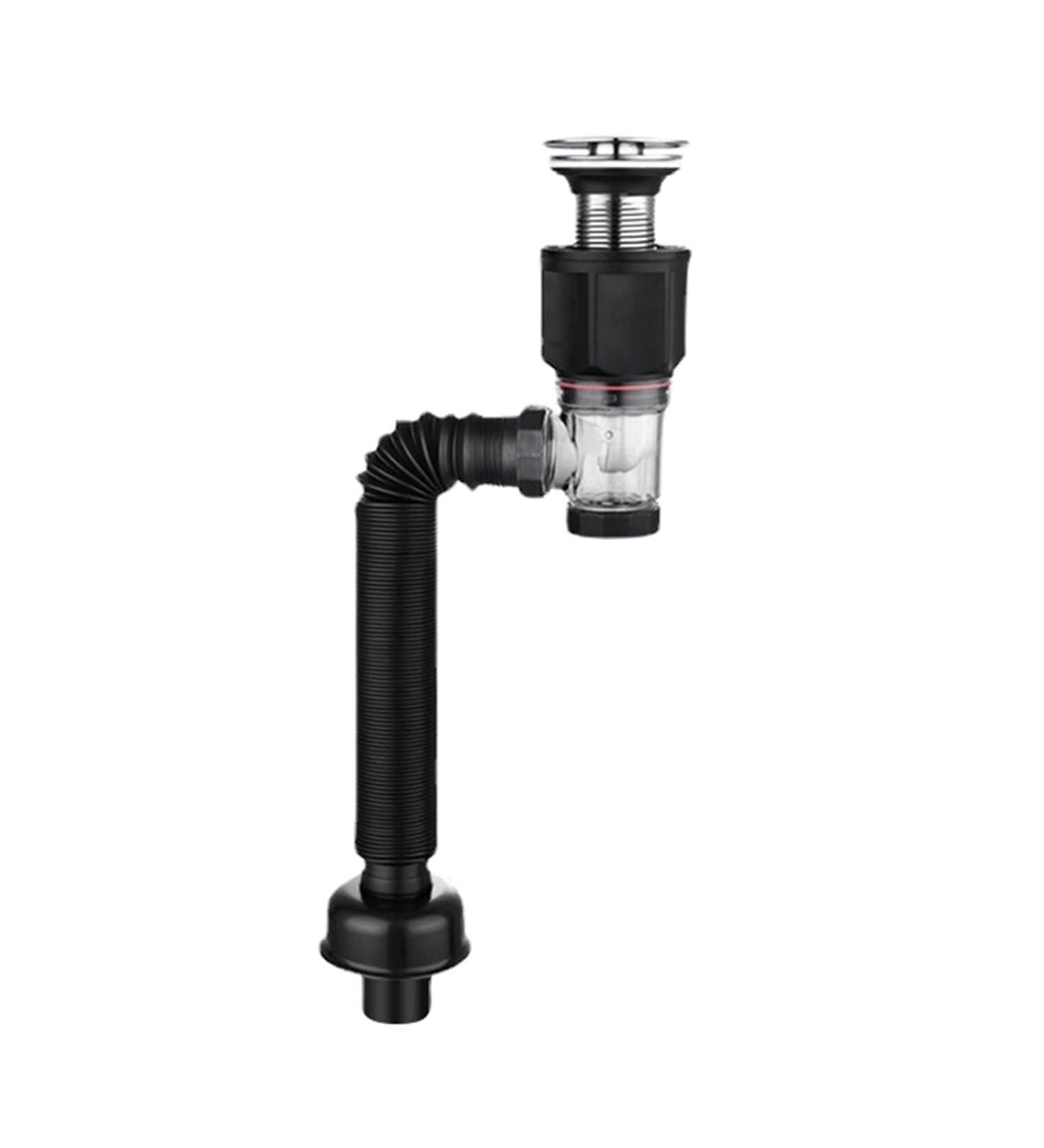 Space Saving Sink Drainer with Hair Filter Plug Hassle Frees Washbasin Drainer Vertical/Side Installation for Household Universal Washbasin Drainer Flexible Sink Drain Hose - Buy Online on GoSupps.com