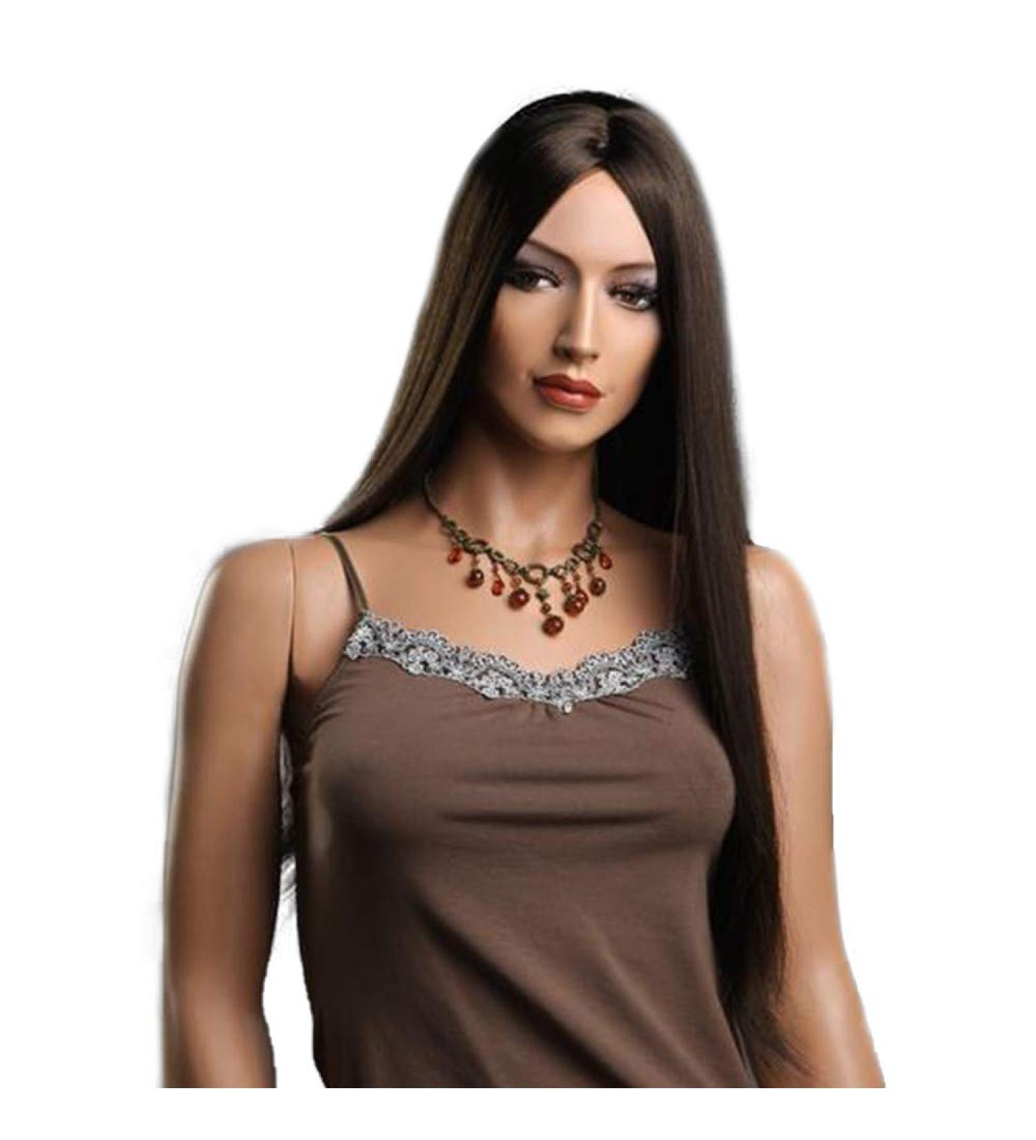 Buy Women's Long Black Straight & Curly Brazilian Wigs - Perfect for 50s 60s 70s & 80s Parties | International Shipping - Buy Online on GoSupps.com