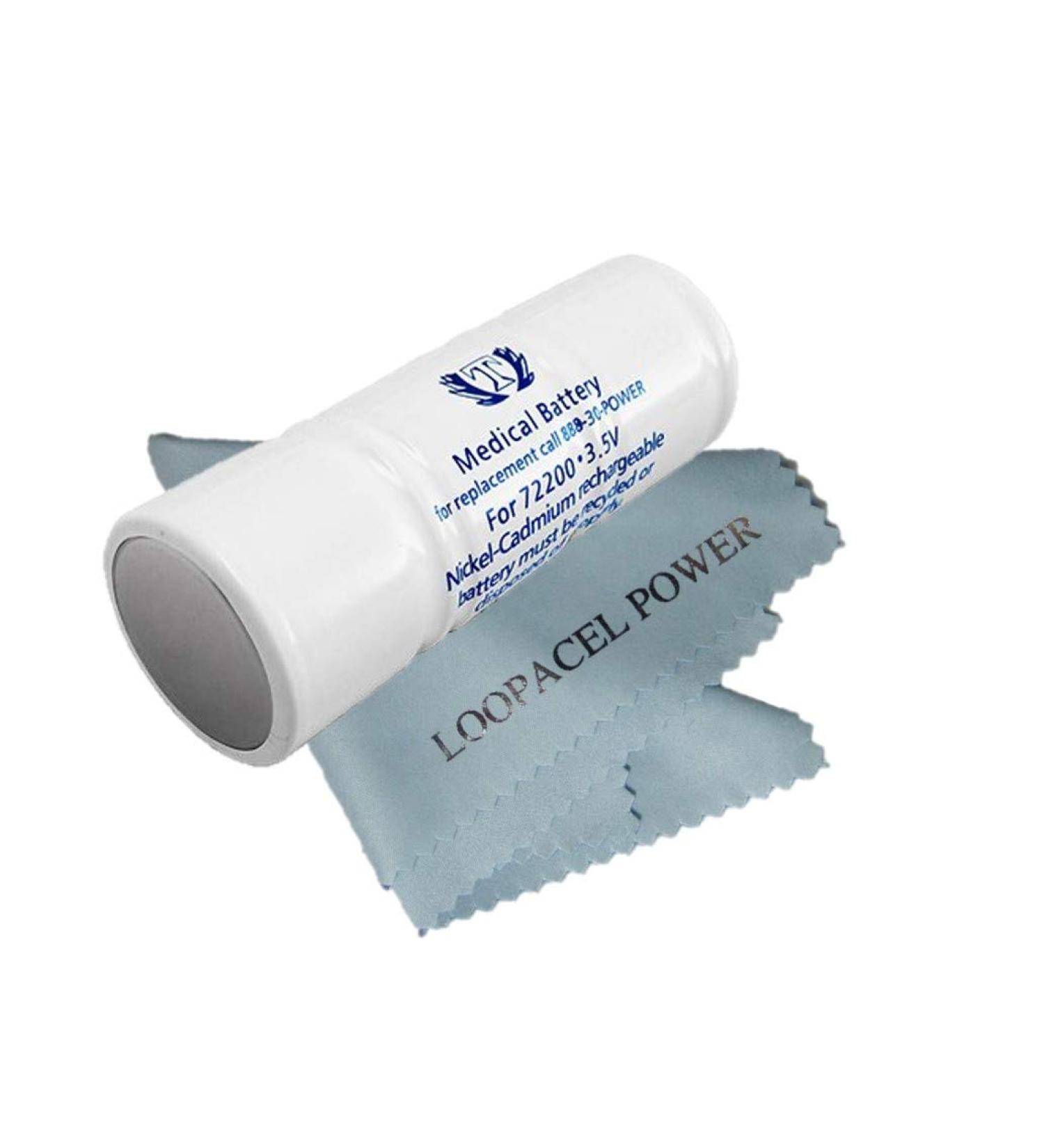 titon 72200 Replacement Battery for Welch Allyn 72200 3.5V with Loopacell Cloth