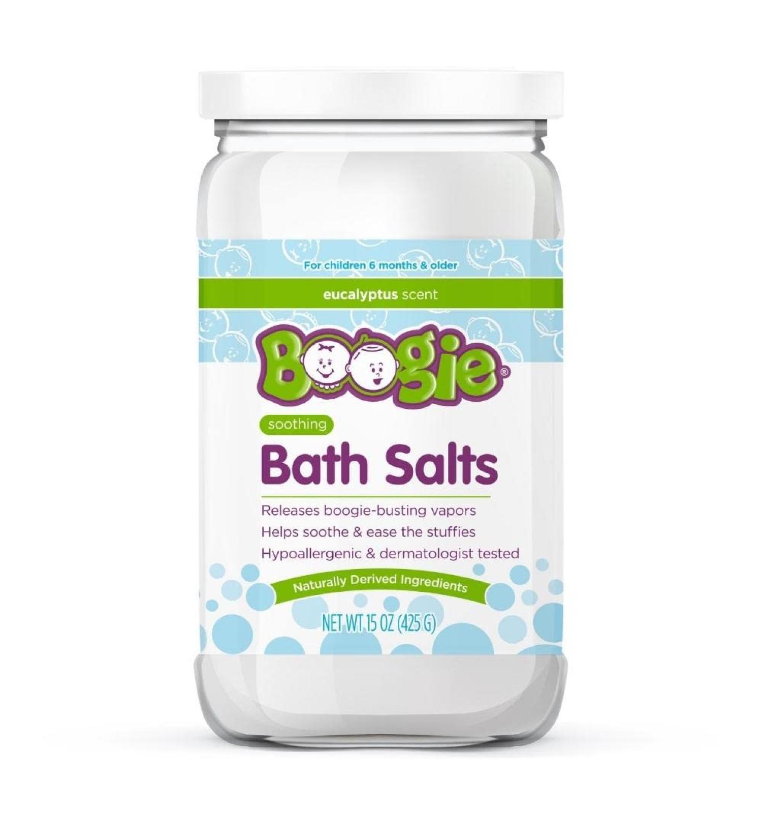 Boogie Fizzies Kids Bath Salts - Calming Eucalyptus Bath Salts for Kids - 15 oz Pack - Natural Essential Oils - By The Makers of Boogie Wipes - Buy Online on GoSupps.com