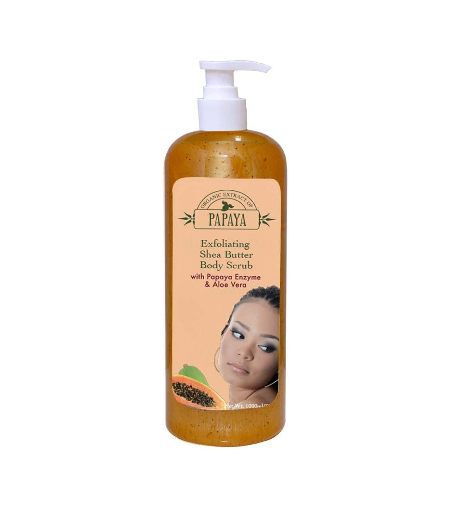 Organic Extract Of Papaya Exfoliating Body Wash | 33.8 Fl oz 1000ml | with Papaya Oil and Shea Butter