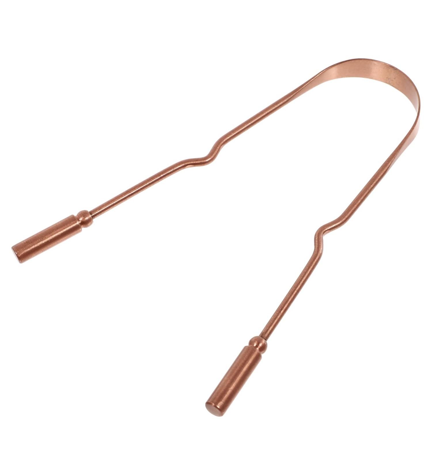 U-Shaped Copper Tongue Brush & Scraper - Premium Oral Care Accessory | 1pc Tongue Cleaning Tool for Fresh Breath - Buy Online on GoSupps.com