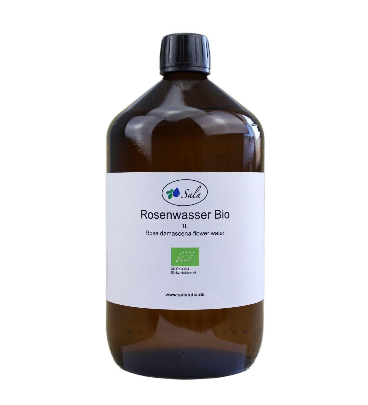Sala Rosewater BIO 1 L 1000 ml glass bottle - Buy Online on GoSupps.com