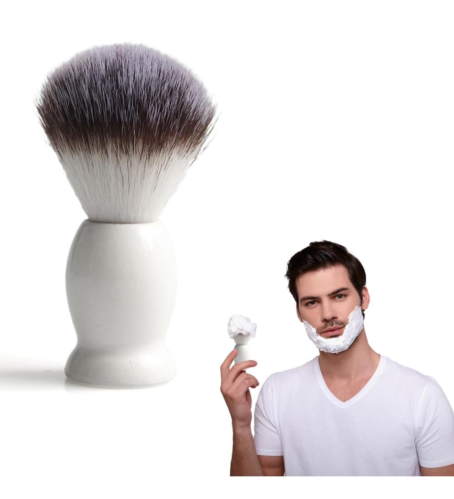 Buy NHPY 1 Article Shaving Brush - Men's Razor Brush for Beard & Facial Hair Cleaning - White Foam Tool - Buy Online on GoSupps.com