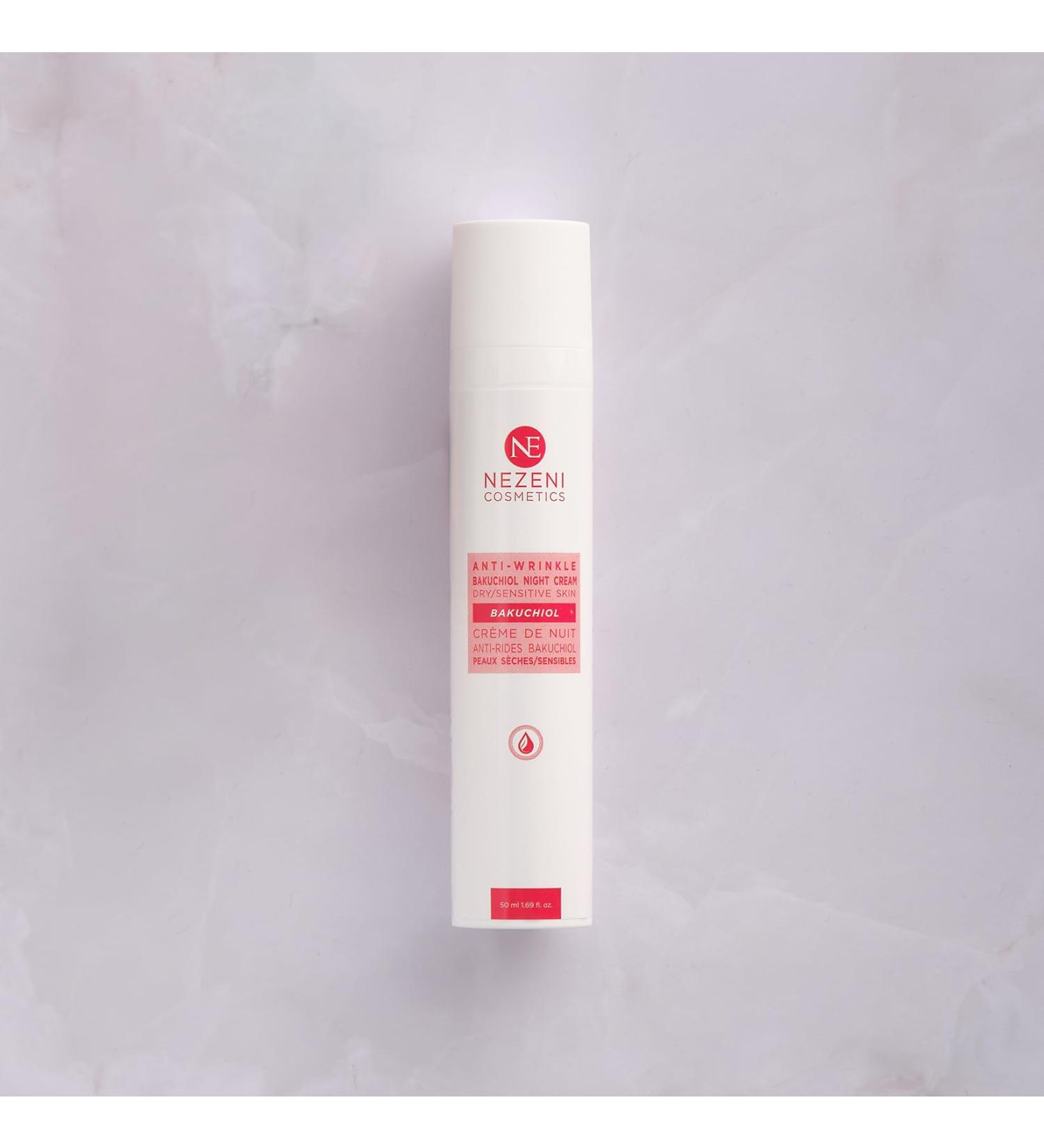 Nezeni BAKUCHIOL 3% Anti-Wrinkle Night Cream for Women/Men 26 Active Ingredients | Deep Wrinkle Filler | Firming Anti-Wrinkle Night Cream for Face Neck and D collet | Dry and/or Sensitive Skin - Buy Online on GoSupps.com