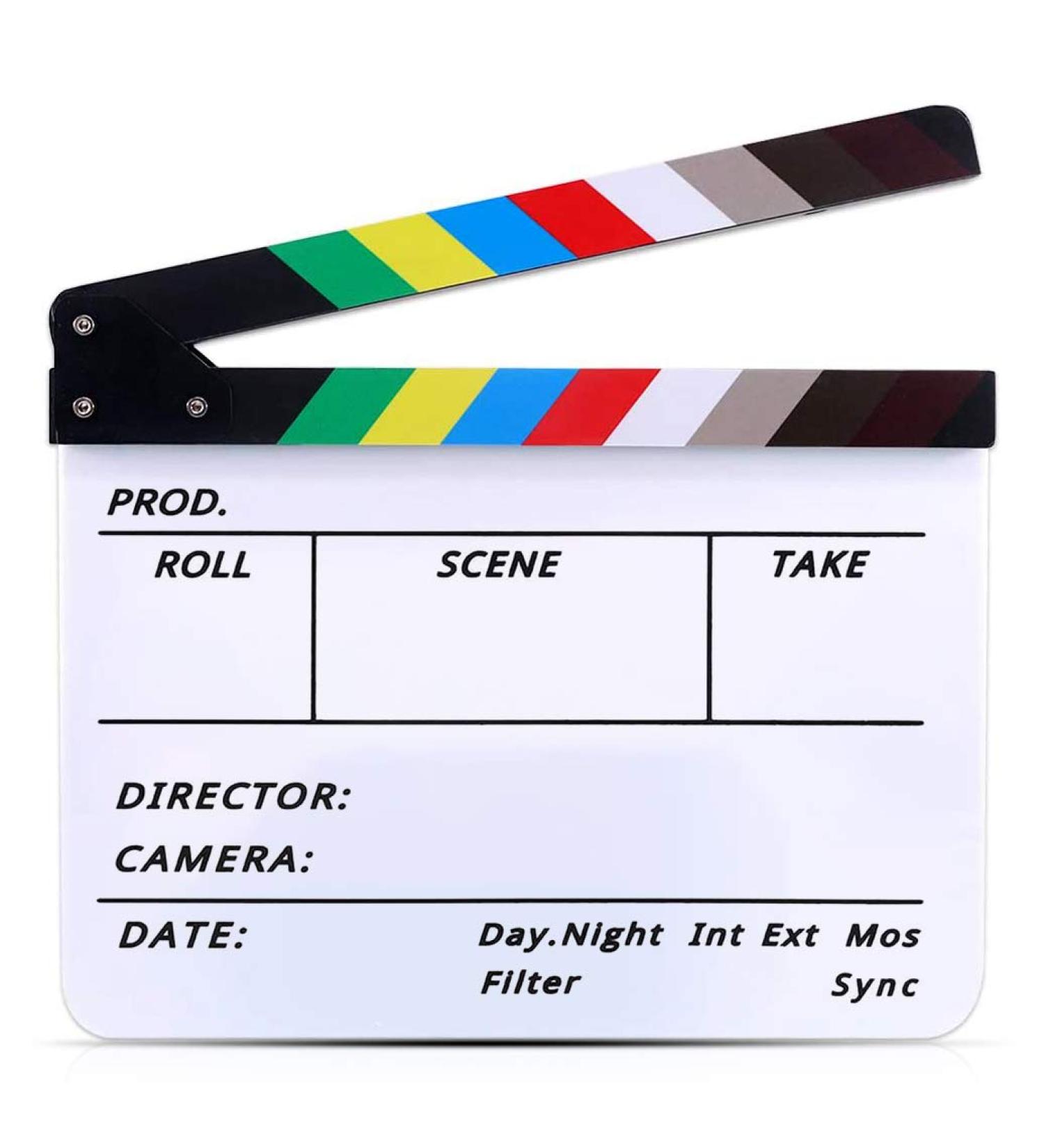 Movie Film Video Clapboard Director's Cut Action Scene Clapper Board Movie Theme Party Decorations - Black/Colorful  11.8x10.6 inches - Buy Online on GoSupps.com