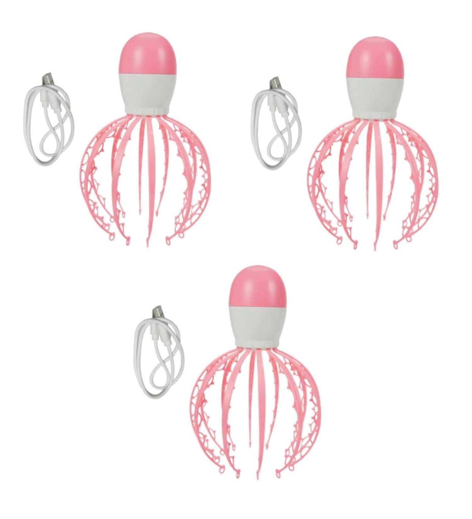 Magiclulu Head Massager - Therapeutic Scalp & Shampoo Brush Octopus Design Pink ABS Perfect for Relaxation & Massage - Buy Online on GoSupps.com