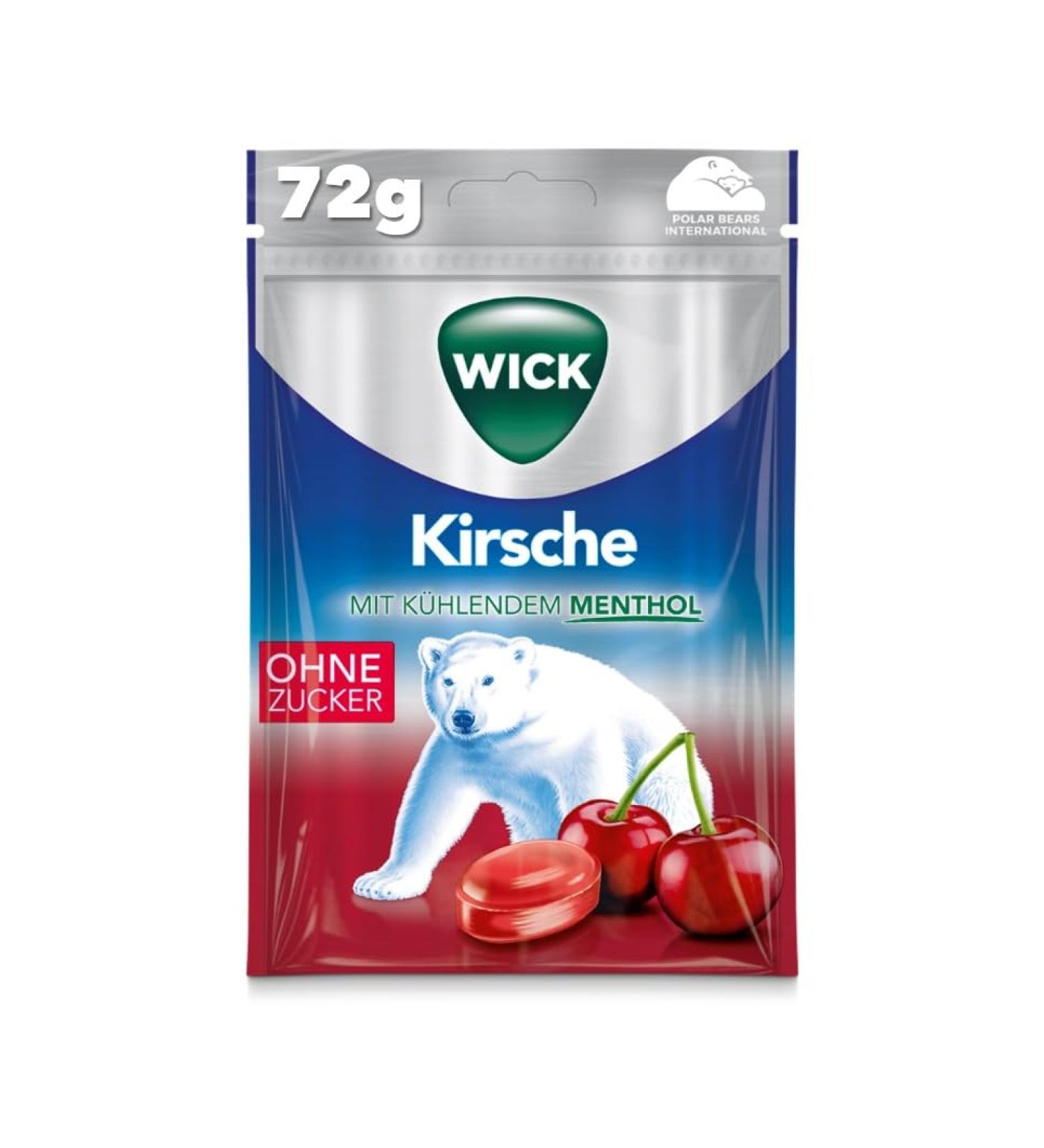Buy Wick Cherry & Eucalyptus Cough Candy - Sugar-Free Soothing Relief Sour Cherry Juice & Eucalyptus Oil - 72g Pack for Deep Breathing - Buy Online on GoSupps.com