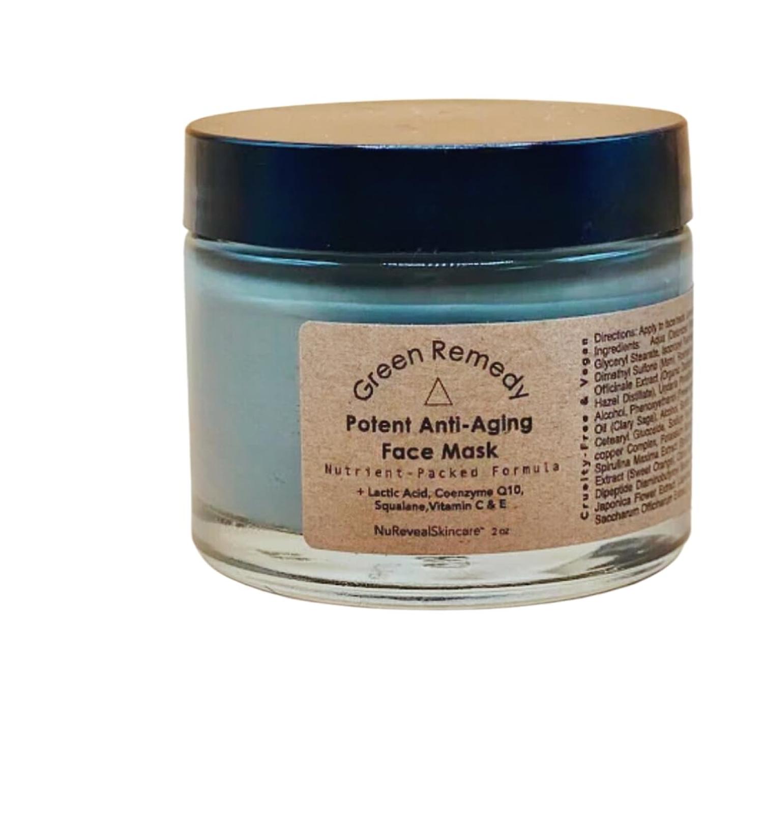 Shop Vegan Green Remedy Face Mask - Brightening & Exfoliating with Lavender Peppermint Aloe Vera & Chamomile - Cruelty-Free 2oz - Buy Online on GoSupps.com