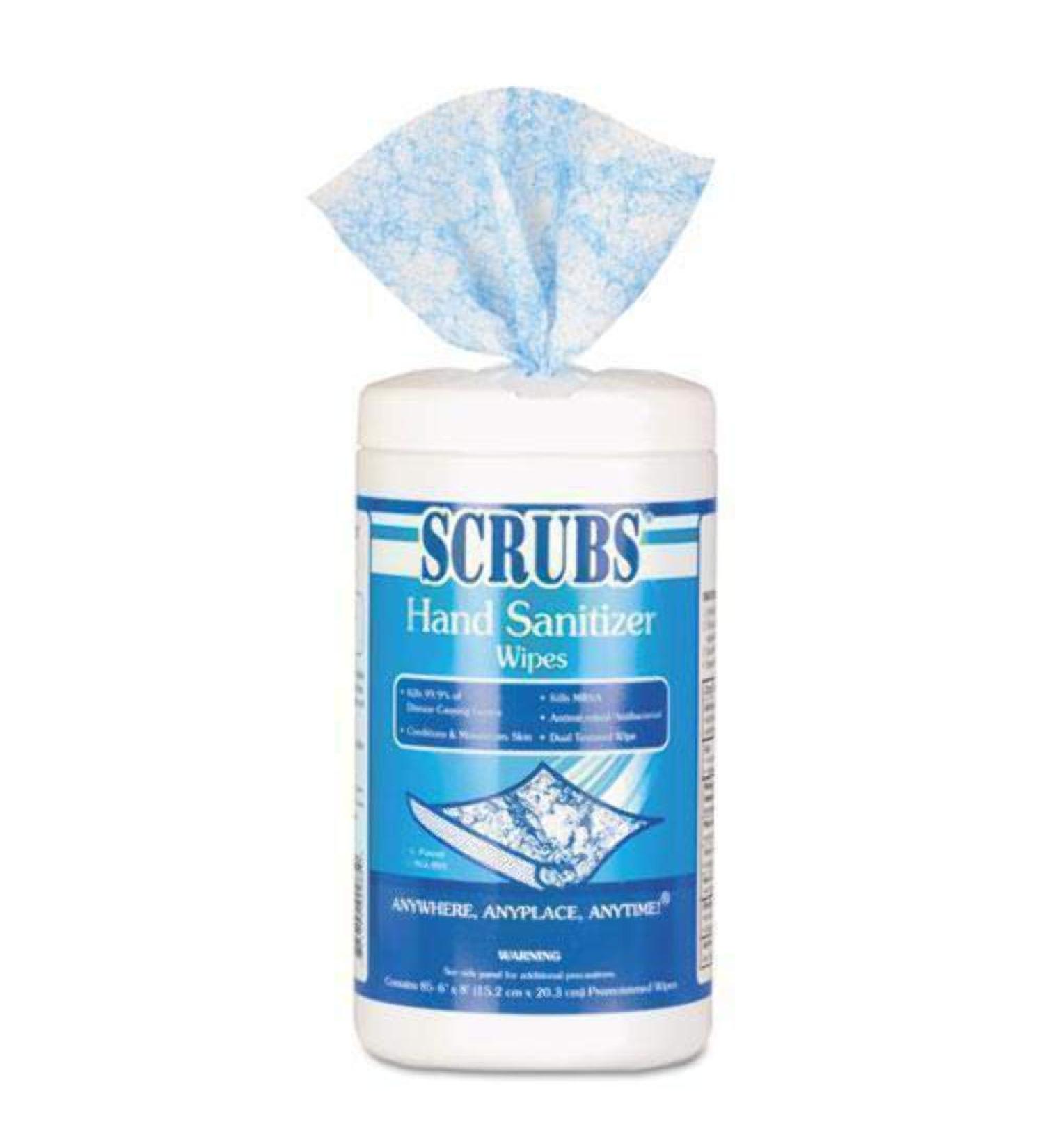S.C.R.U.B.S. Hand Sanitizing Wipe - Blue/White, 6 per Carton | Effective Scrubs Hand Sanitizer - Buy Online on GoSupps.com