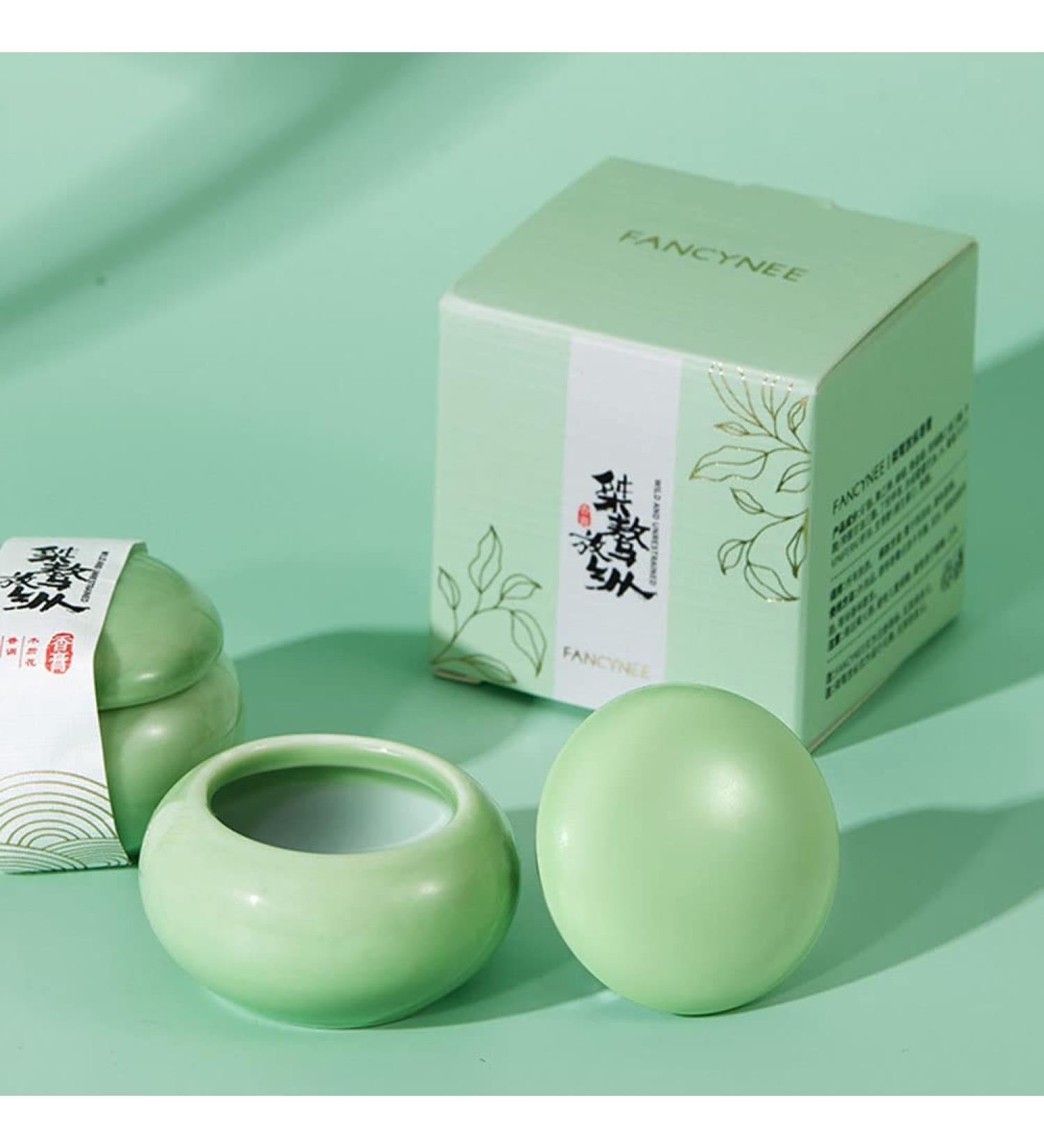 Solid Perfume Floral Scent Fragrance All Natural Ancient Chinese Craftsmanship for Women Girls Travel Friendly with Ceramic Jar (Green) - Buy Online on GoSupps.com