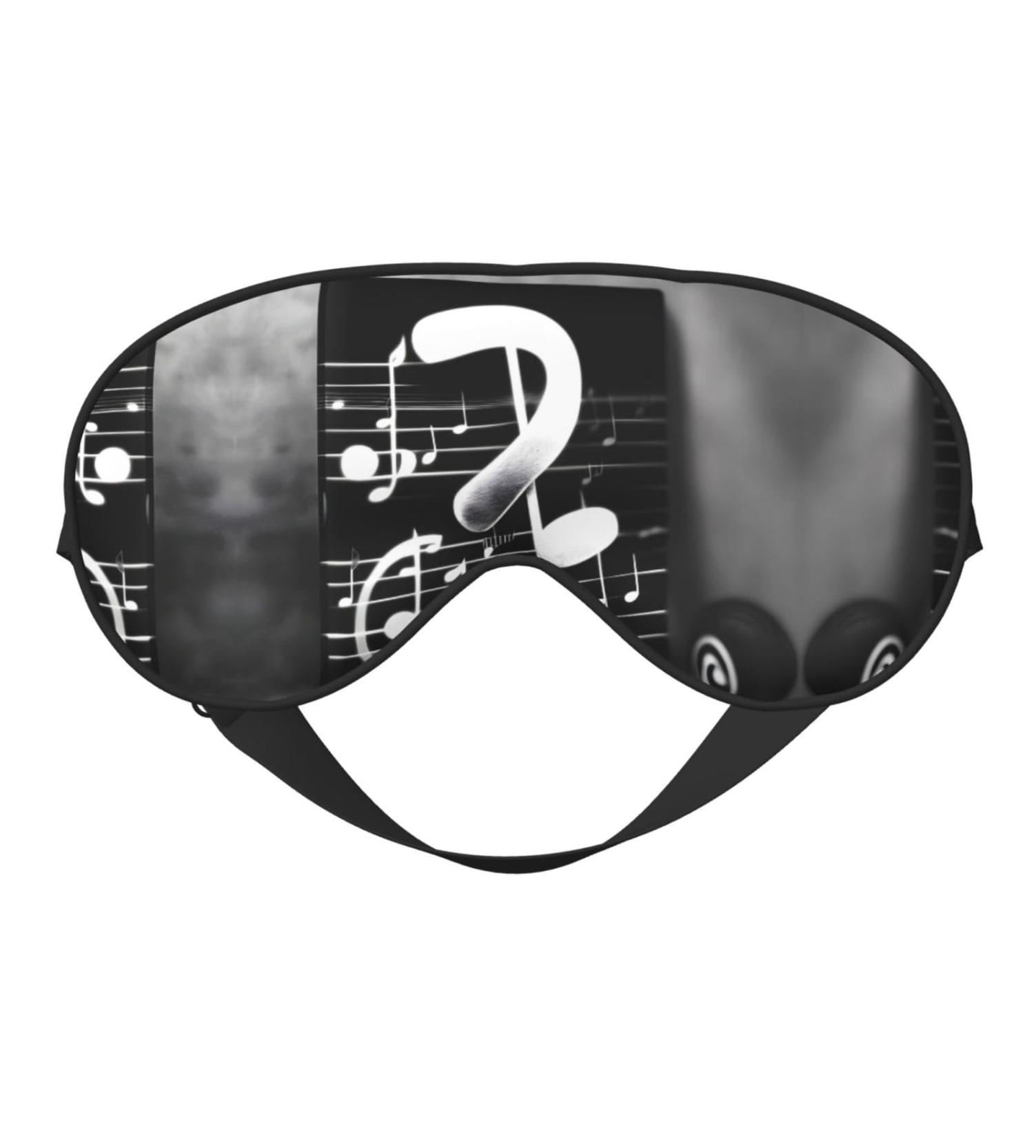 Black White Music Note Print Eye Mask | Unisex Soft Light-Blocking Sleeping Mask | Comfortable Sleep Aid - Buy Online on GoSupps.com