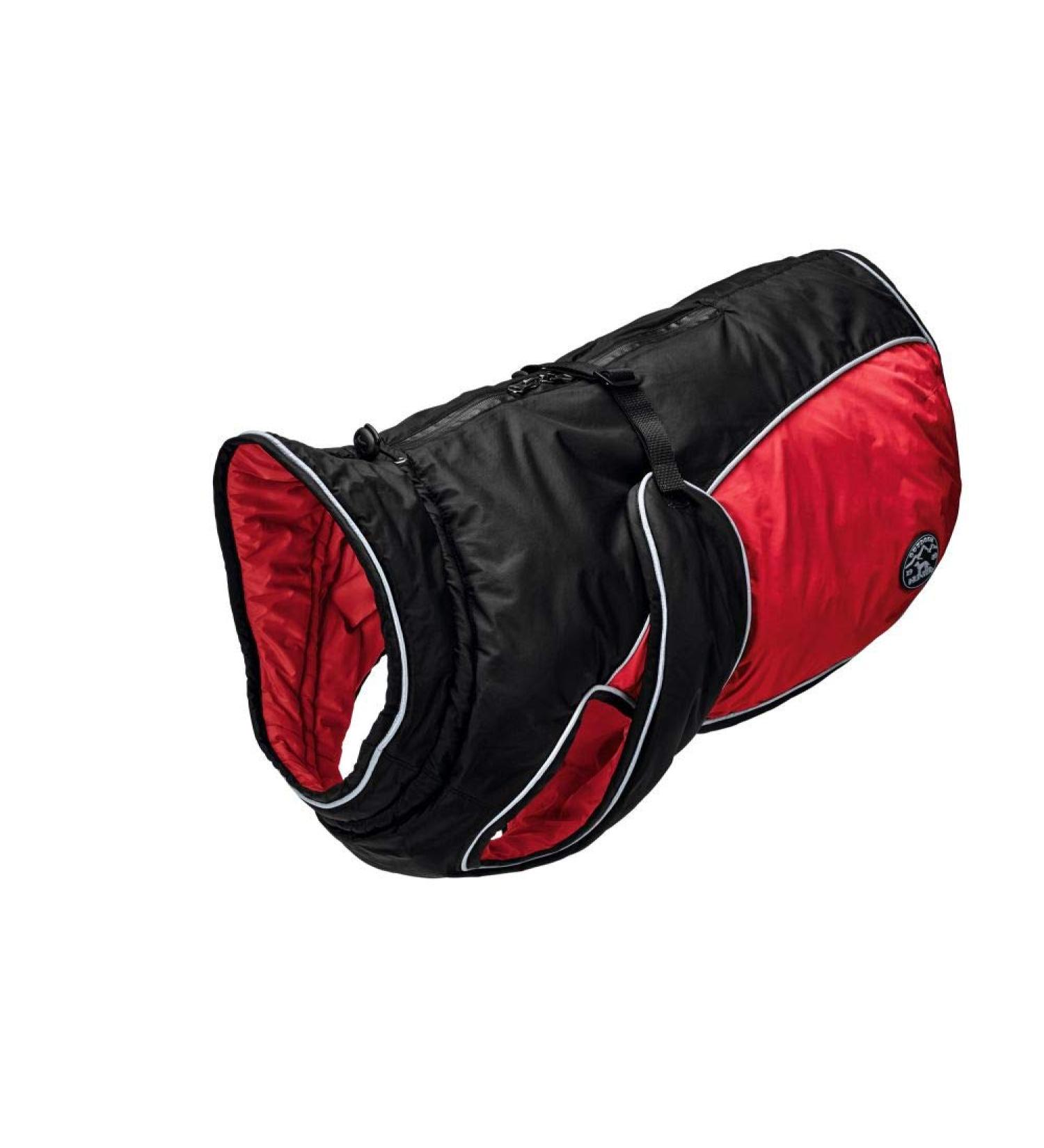 HUNTER Uppsala Extreme Dog Coat | Water-Repellent Winter Jacket | Reflective Black/Red - Size 45 - Buy Online on GoSupps.com