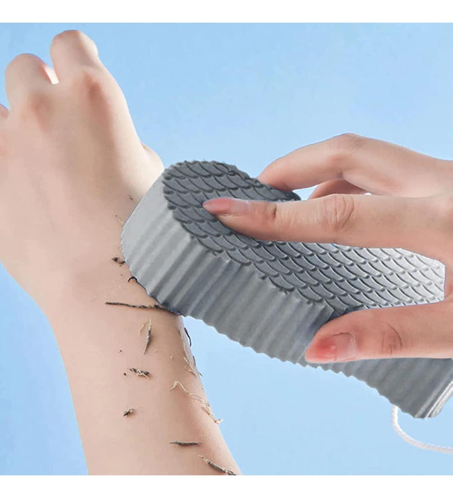 2PC Exfoliating Bath Sponge for Shower - Super Soft Body Scrubber for Adults & Children - Reusable Spa Massage Exfoliator - Dead Skin Remover - Grey - Buy Online on GoSupps.com