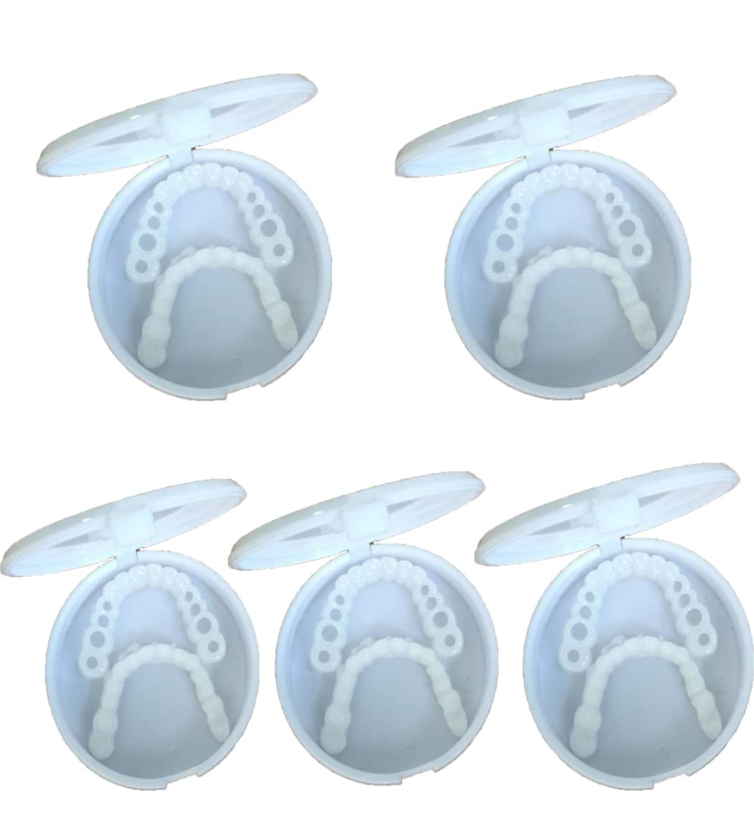 MXRFACTory Upper Lower Dentures Temporary Dentures Filling Missing Teeth Snap On Perfect Veneers Flexible Comfortable Instant for Bad Teeth 5pairs - Buy Online on GoSupps.com