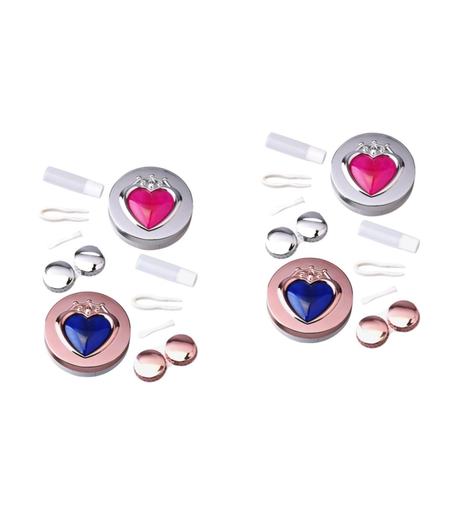 Buy Homsfou 4-Piece Contact Lens Container Set Stylish Interchangeable Cases with Mirror Film Perfect for International Shipping! - Buy Online on GoSupps.com