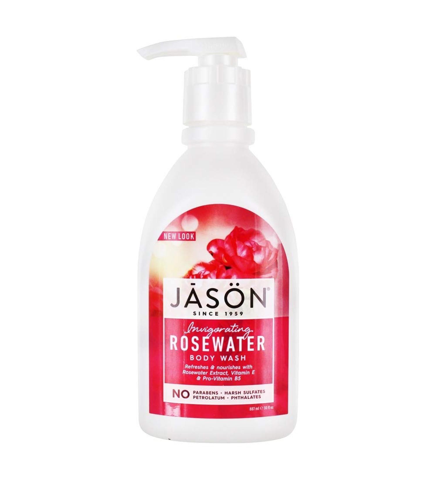 Jason Natural Invigorating Rosewater Body Wash 30oz - Refreshing and Hydrating - Buy Online on GoSupps.com