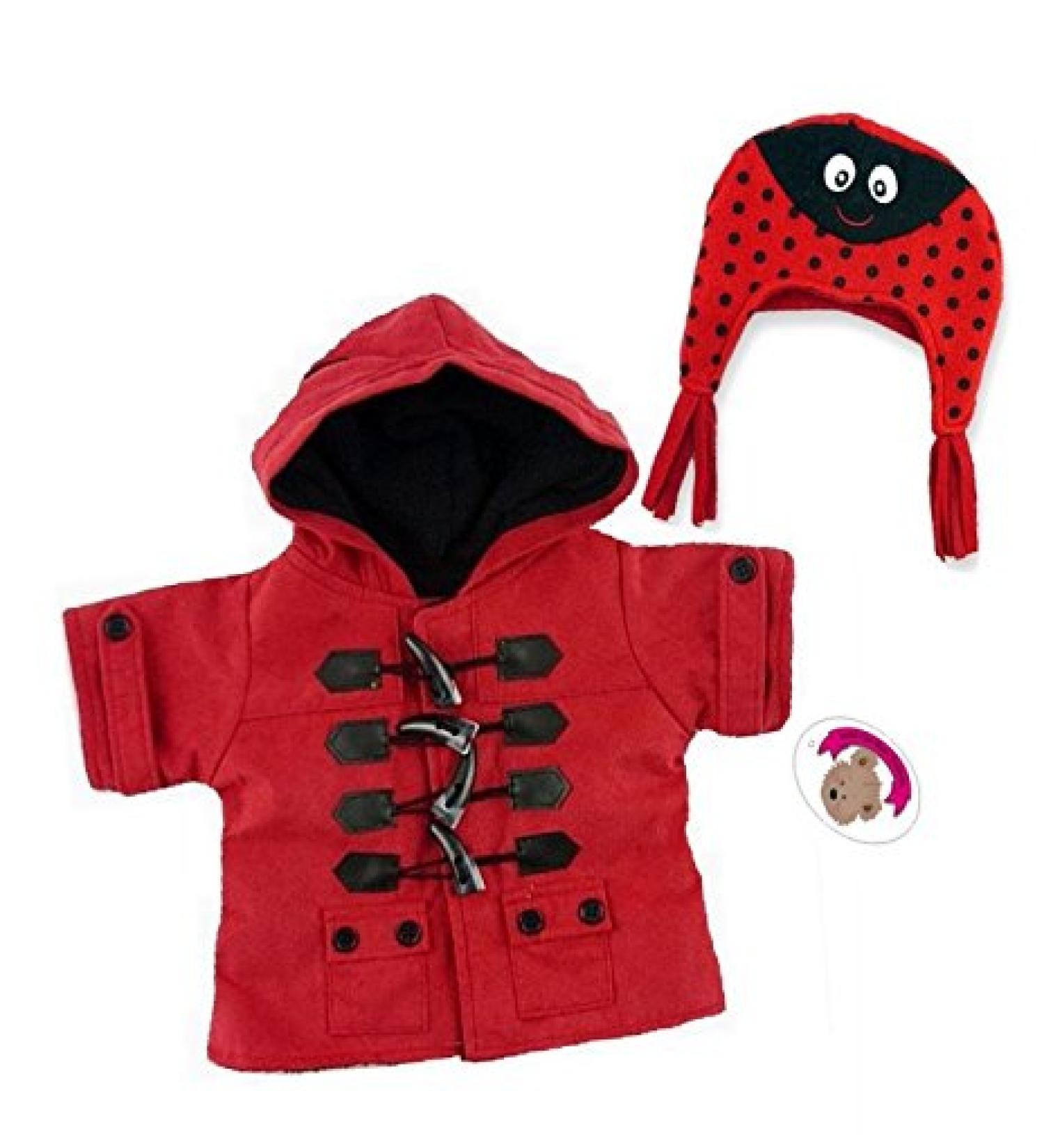 Red Duffle Coat and Hat for Build a Bear Teddies - Bear Wardrobe Clothes - Buy Online on GoSupps.com