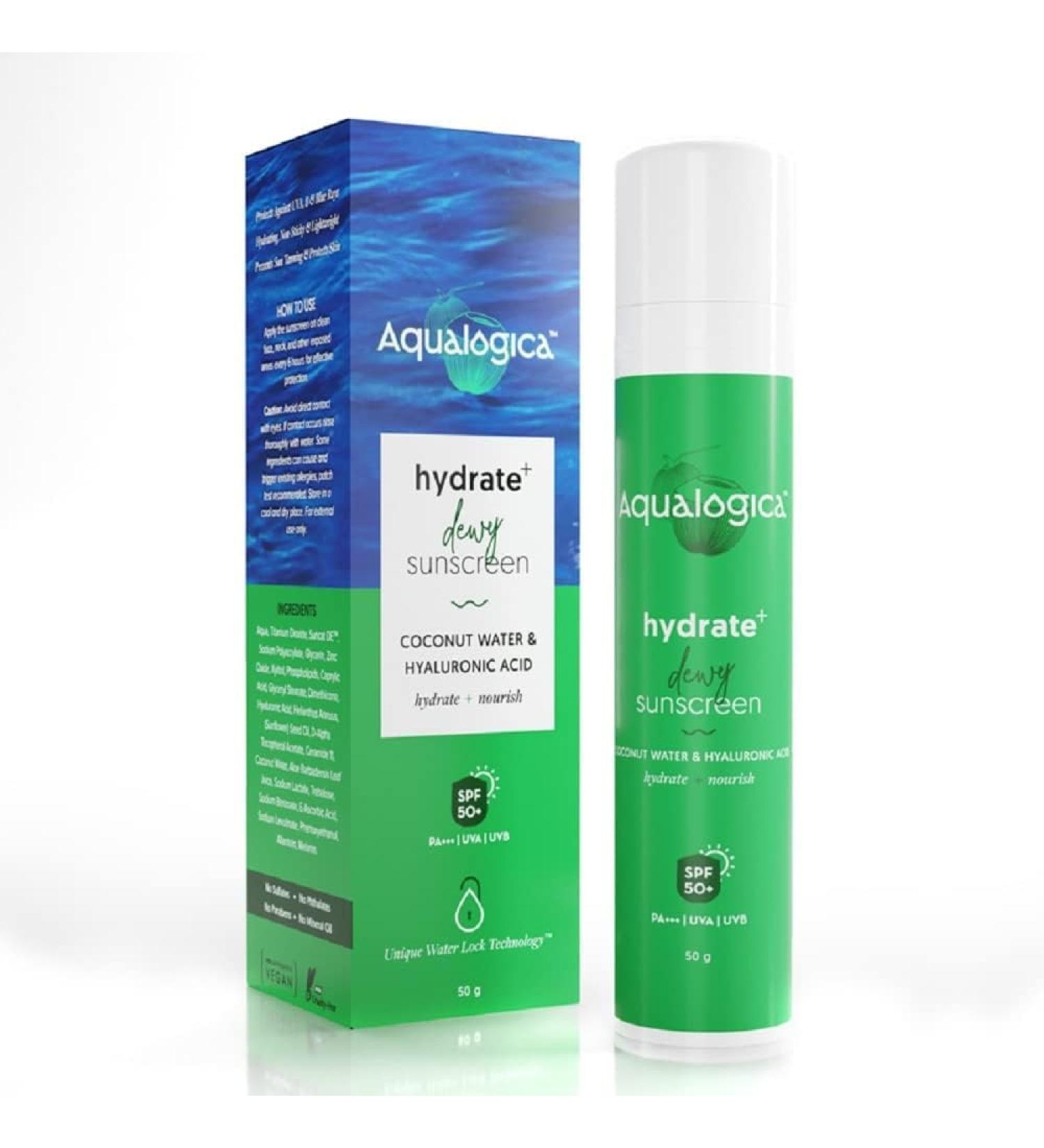 Aqualogic Hydrate Plus Sunscreen SPF 50 | UVA/B & Blue Light Protection | Gel 50G - International Shipping Available - Buy Online on GoSupps.com