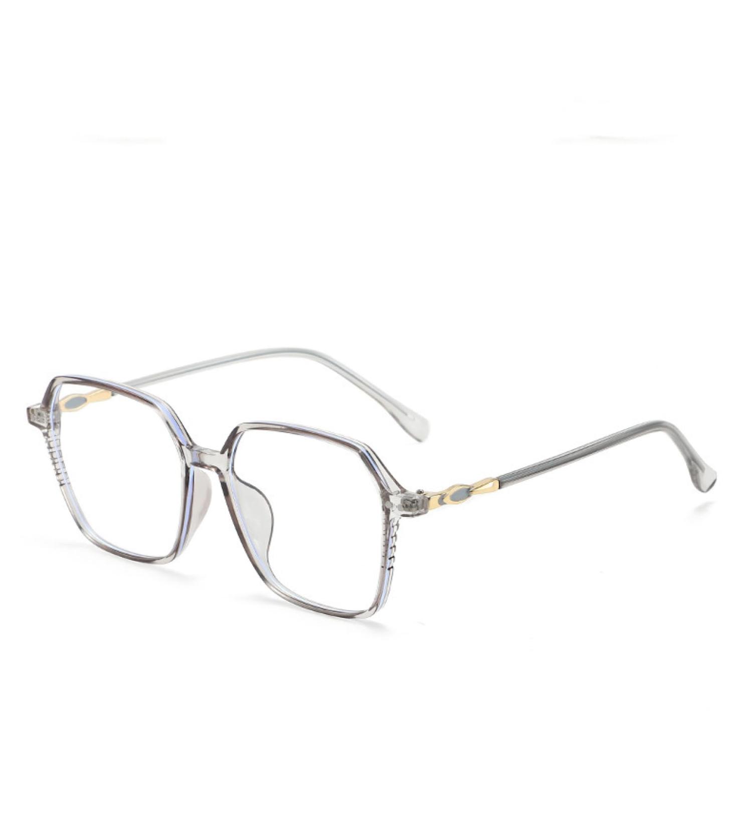 Metal TR90 Square Frame Blue Light Blocking Glasses for Women & Men - Anti UV Ray Computer & Reading Glasses - 55mm Gray - Buy Online on GoSupps.com