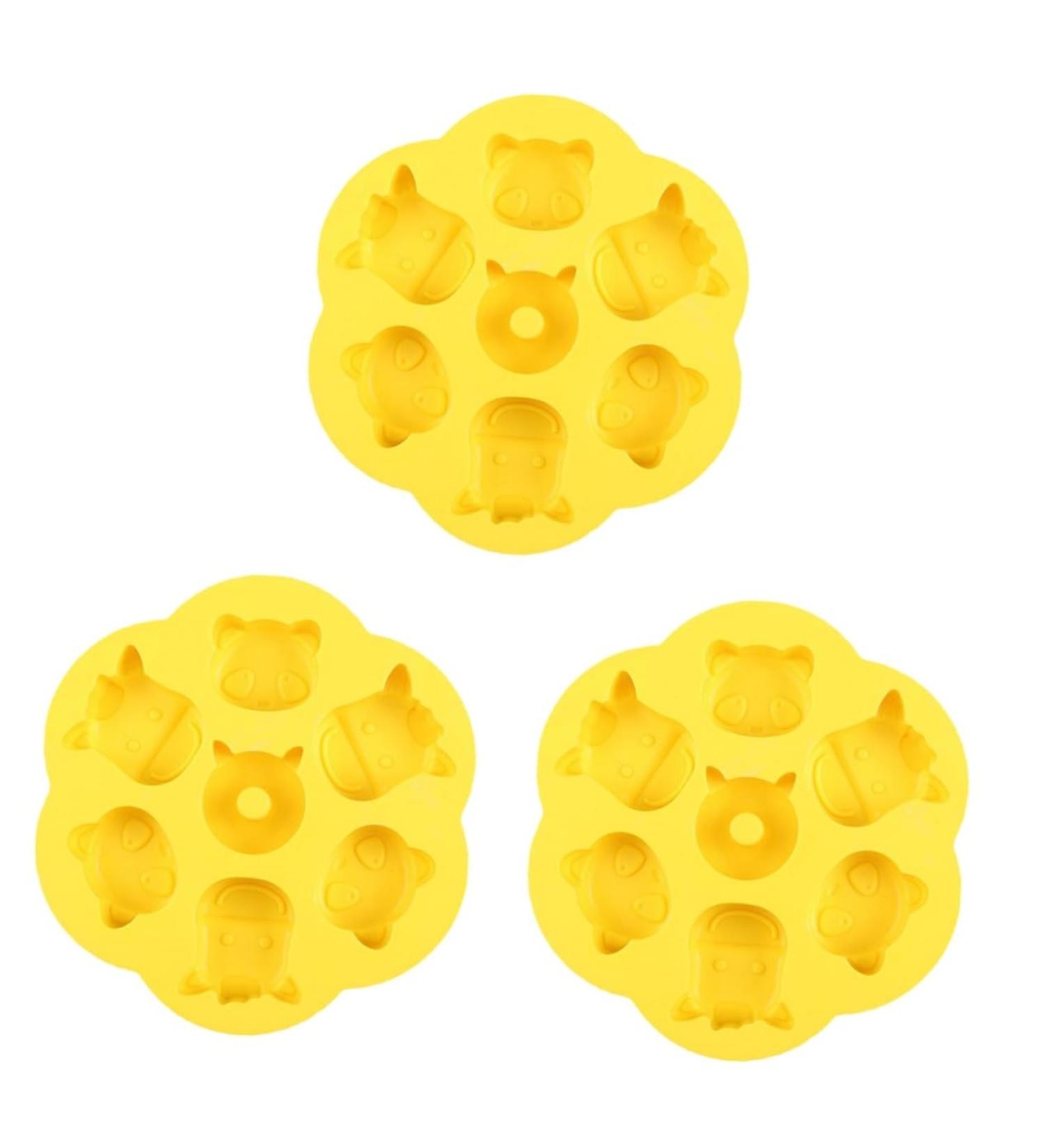 IMIKEYA 3 Pcs Steamed Rice Cake Mold Cookie Baking Ice Block Mold Animal Dessert Mould Ice Cube Silicone Cake Pan Candy Making Molds Candy Chocolate Soap Molds Fudge Bozai Cake Silica Gel 21.8X21.8CMx3pcs - Buy Online on GoSupps.com