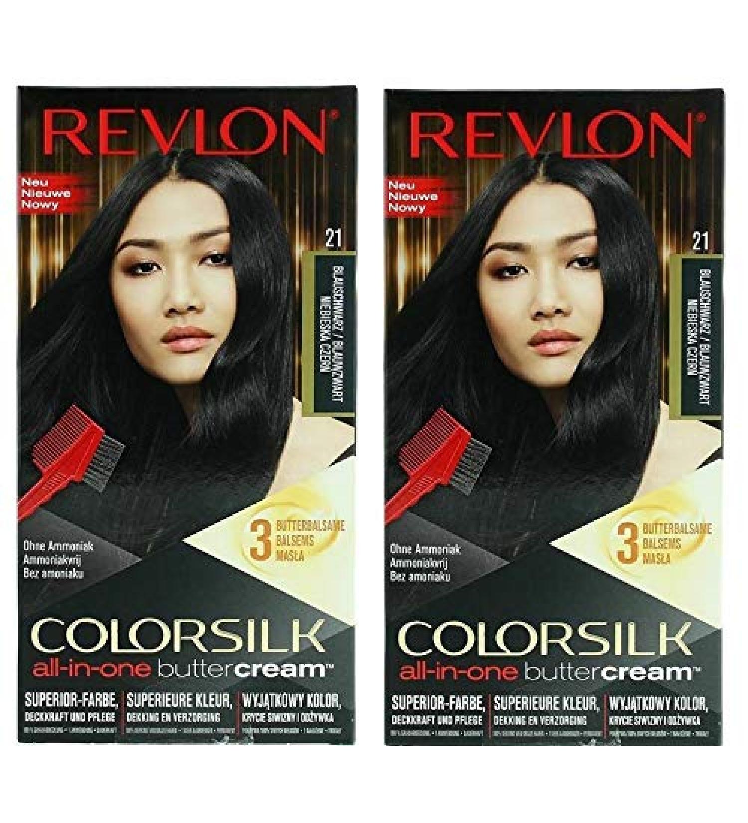 Revlon Colorsilk Buttercream long lasting color blue black hair color 12Bb 2 Pack