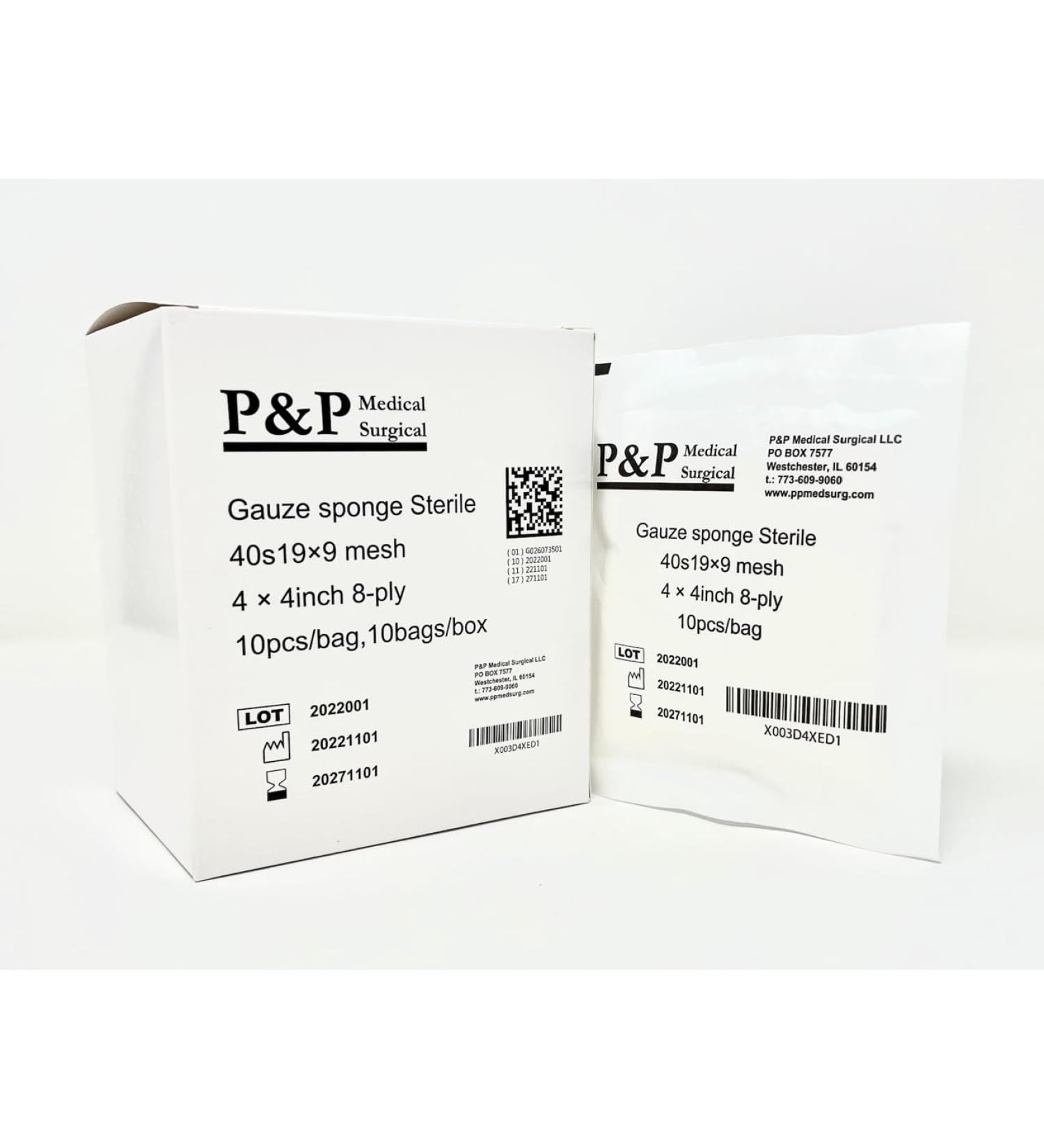 Buy High-Grade 8-Ply Sterile Gauze Surgical Sponges - 4x4 Class I(a) Pads - Box of 500 - International Shipping Available - Buy Online on GoSupps.com