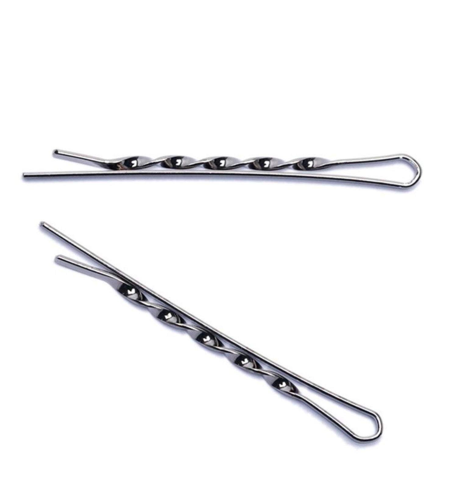 Buy 20Pcs 55cm Spiral Bobby Pins - Silver Hair Clip Styling Accessories for Women & Girls - Gun Black Metal - Perfect Hairpin Clips for All Hairstyles - Buy Online on GoSupps.com