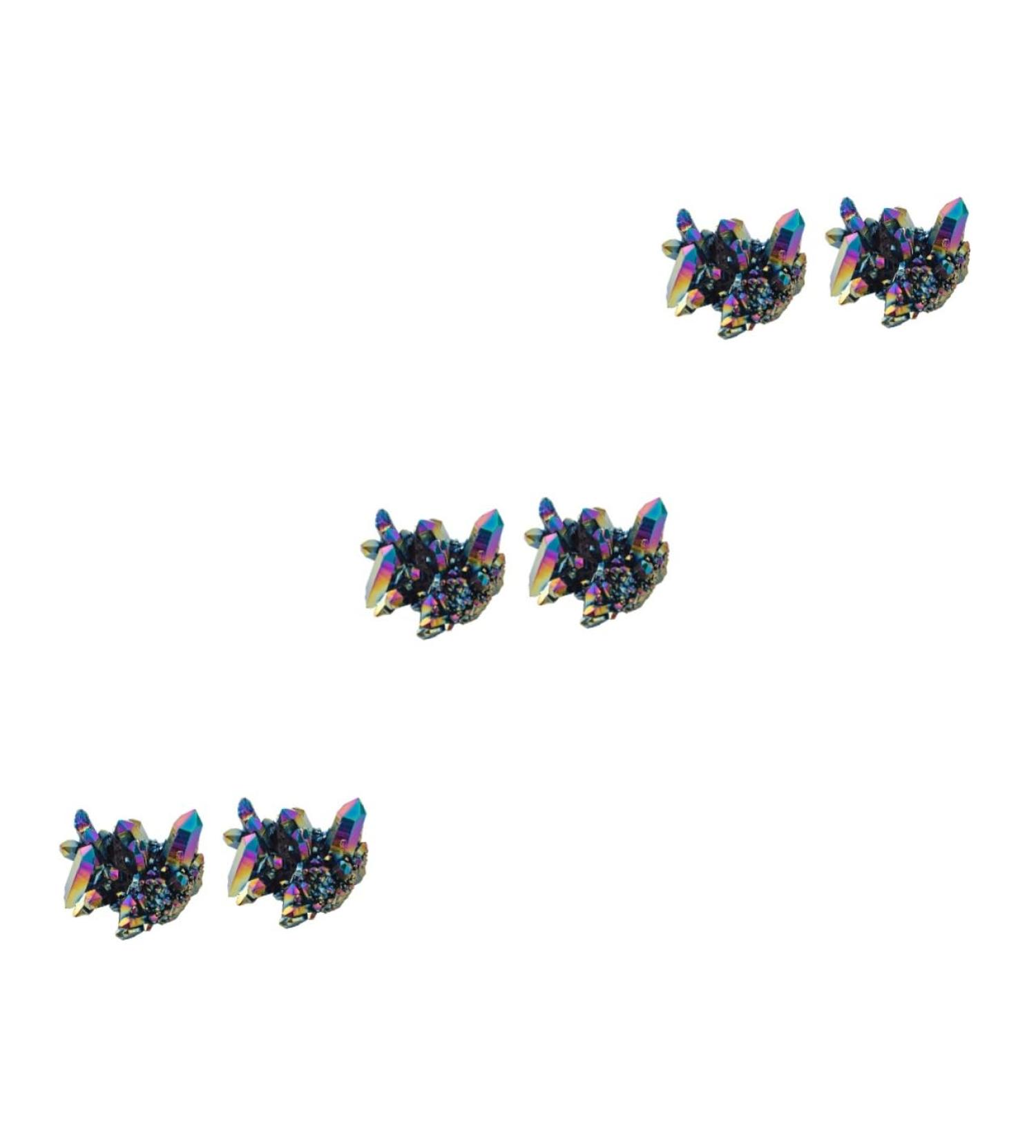 VILLCASE 6 Pcs Colorful Crystal Clusters Fish Decorations for Tank Druzy Geode Natural Stones Gem Display Colorfulx3pcs 3X3CMx3pcs - Buy Online on GoSupps.com