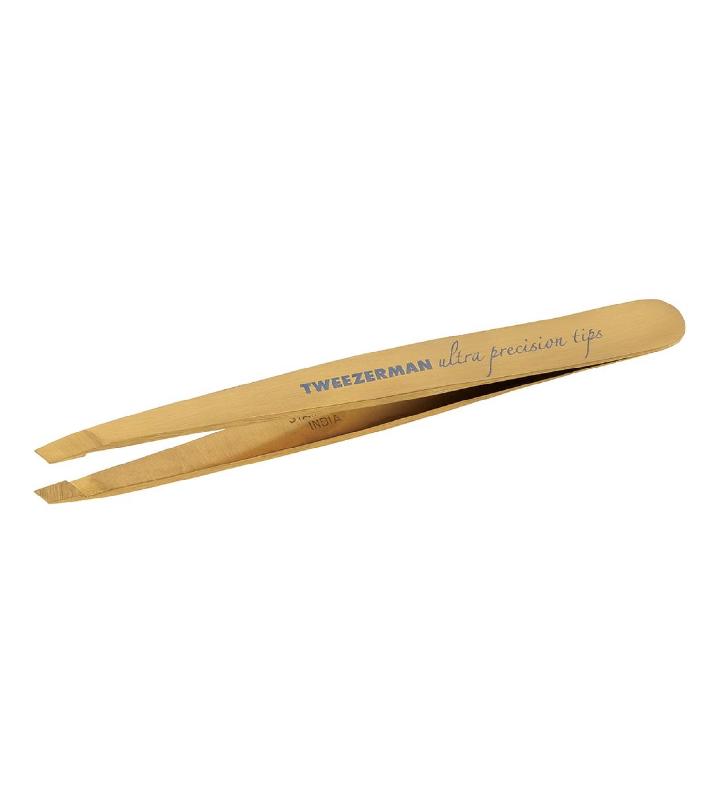 Buy TWEEZERMAN Slanted Tip Eyebrow Tweezers - Stainless Steel Gold - International Shipping Available - Buy Online on GoSupps.com