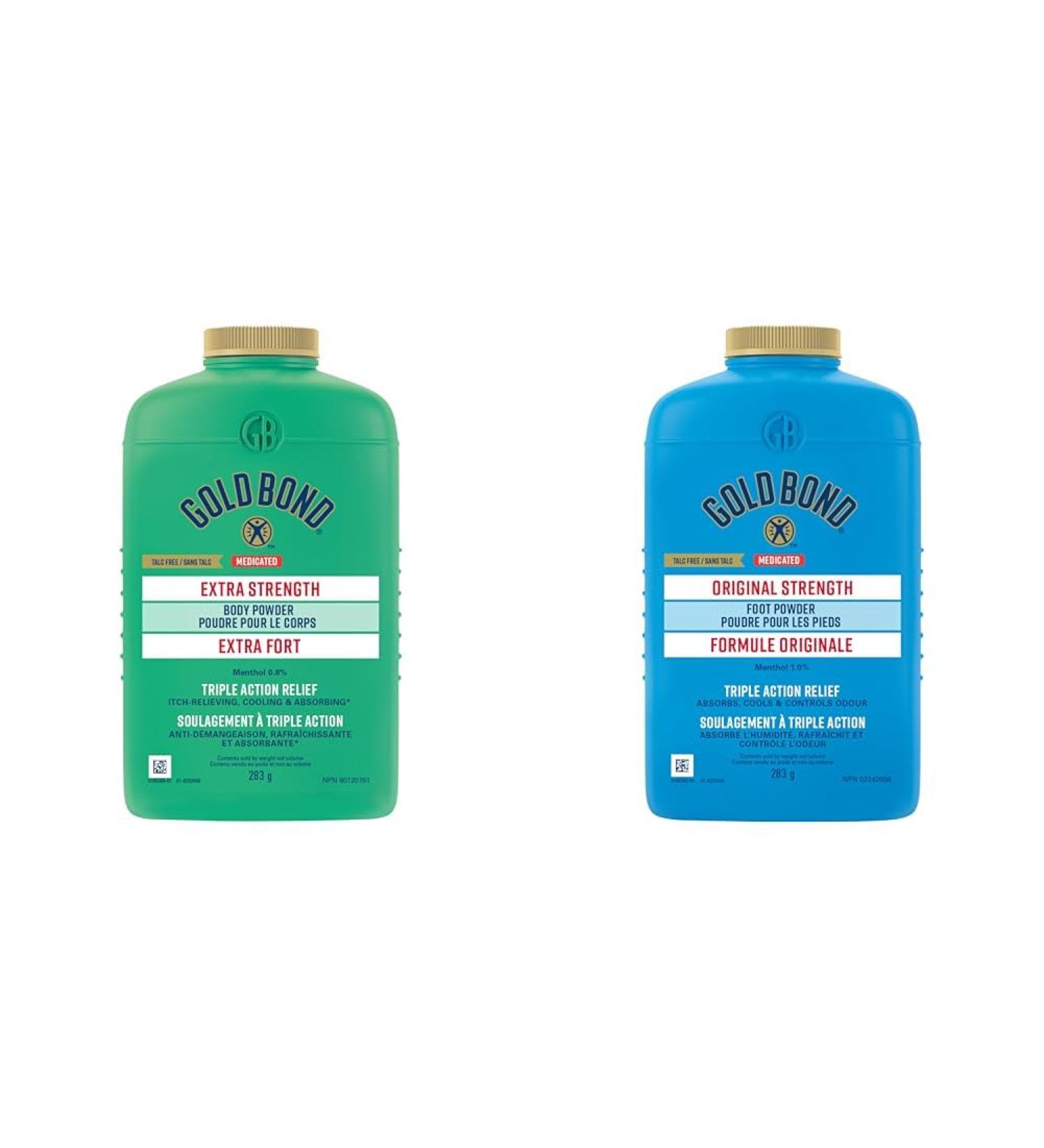 Gold Bond Extra Strength Medicated Body Powder 283g Bottle Cornstarch-Based Moisture Absorbing & Medicated Original Strength Foot Powder 283g Bottle Moisture Absorbing SUBSTANCE + SUBSTANCE 823204 - Buy Online on GoSupps.com