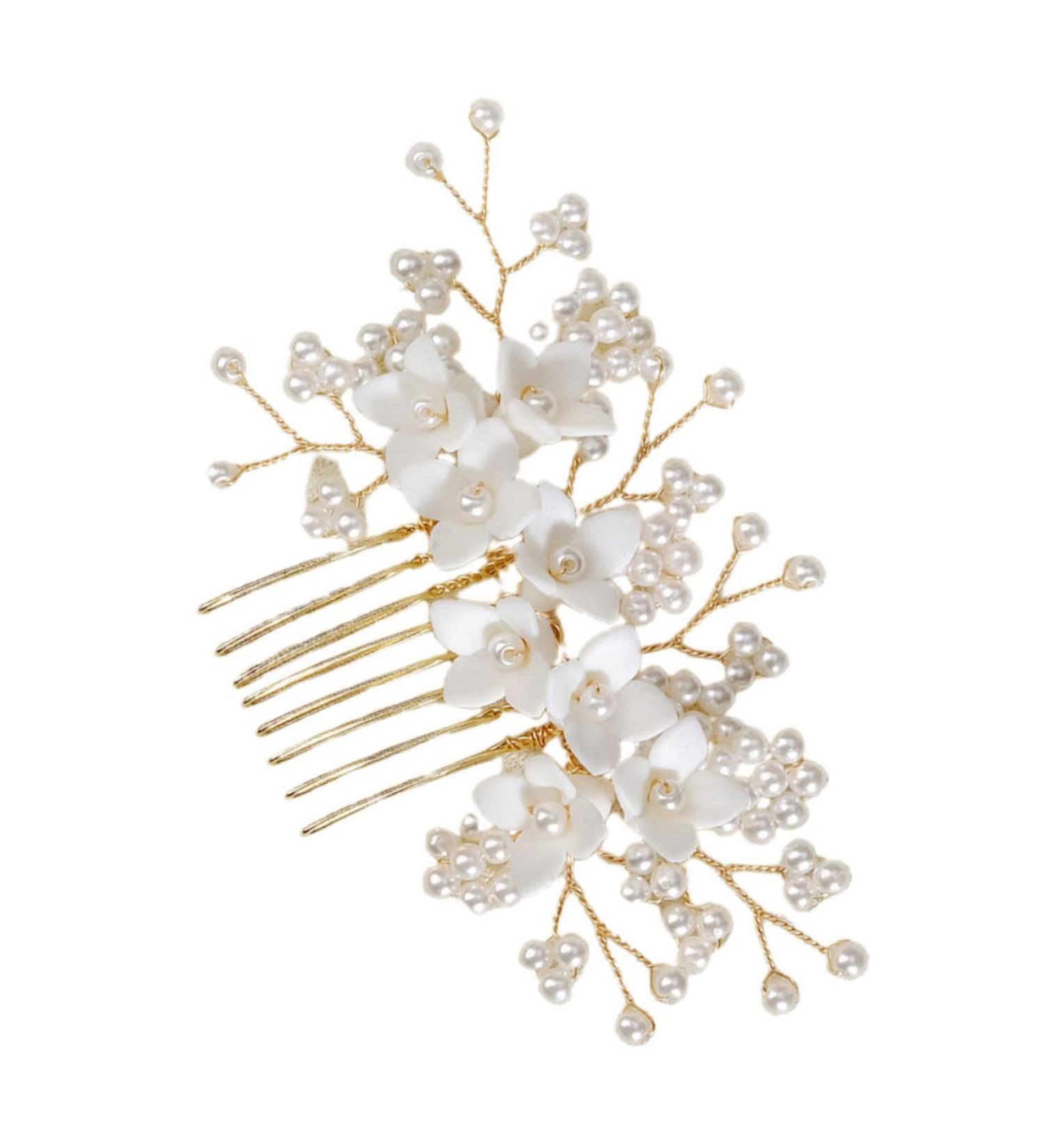 Ipetboom Bridal Comb Pearl Headpiece for Wedding Flower Pearl Hair Accessories Hair Side Comb Wedding Hair Accessories Bride Hair Accessory Bride Headpiece Miss New Chinese Style Hair Comb - Buy Online on GoSupps.com